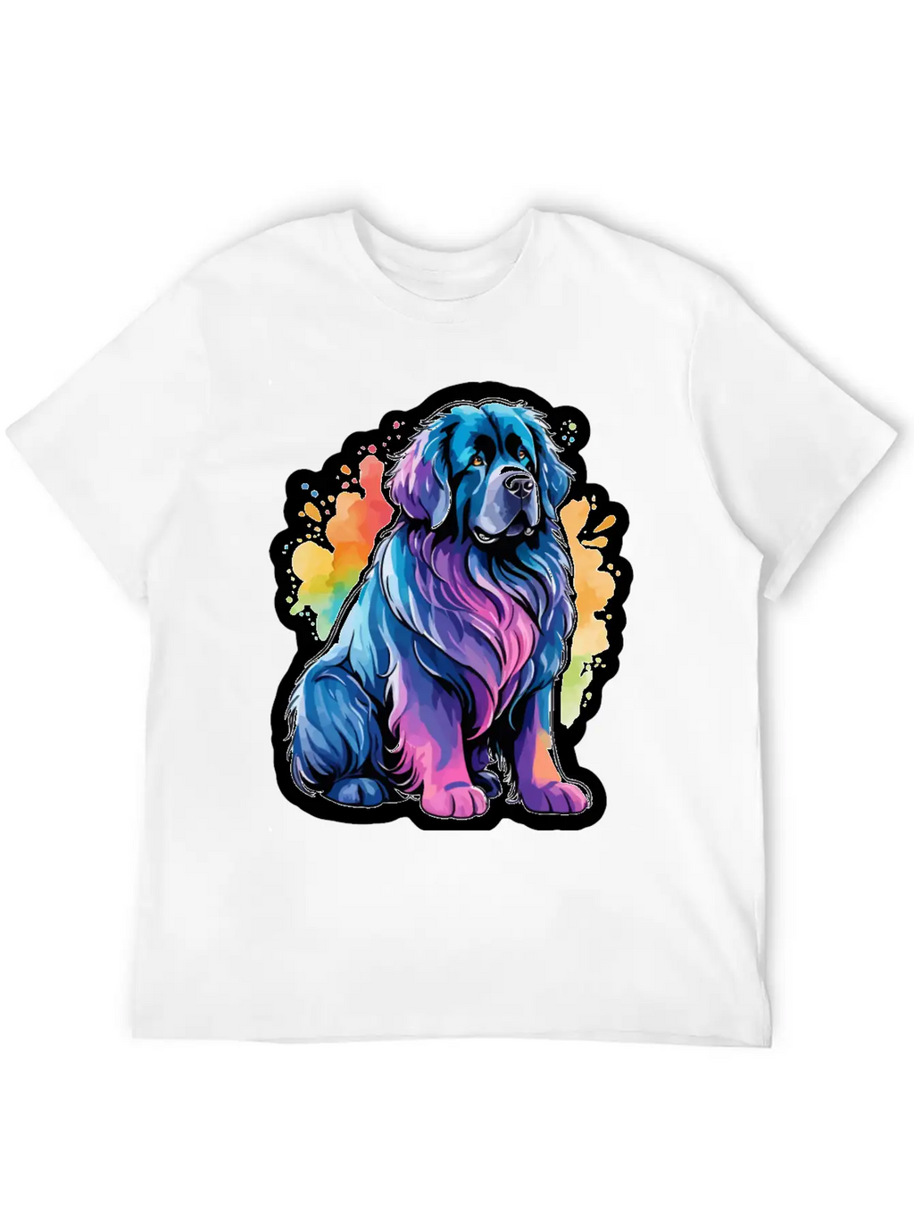 Newfoundland Dog Watercolor Stylish Everyday T-Shirt – Unisex Basic Cotton Tee