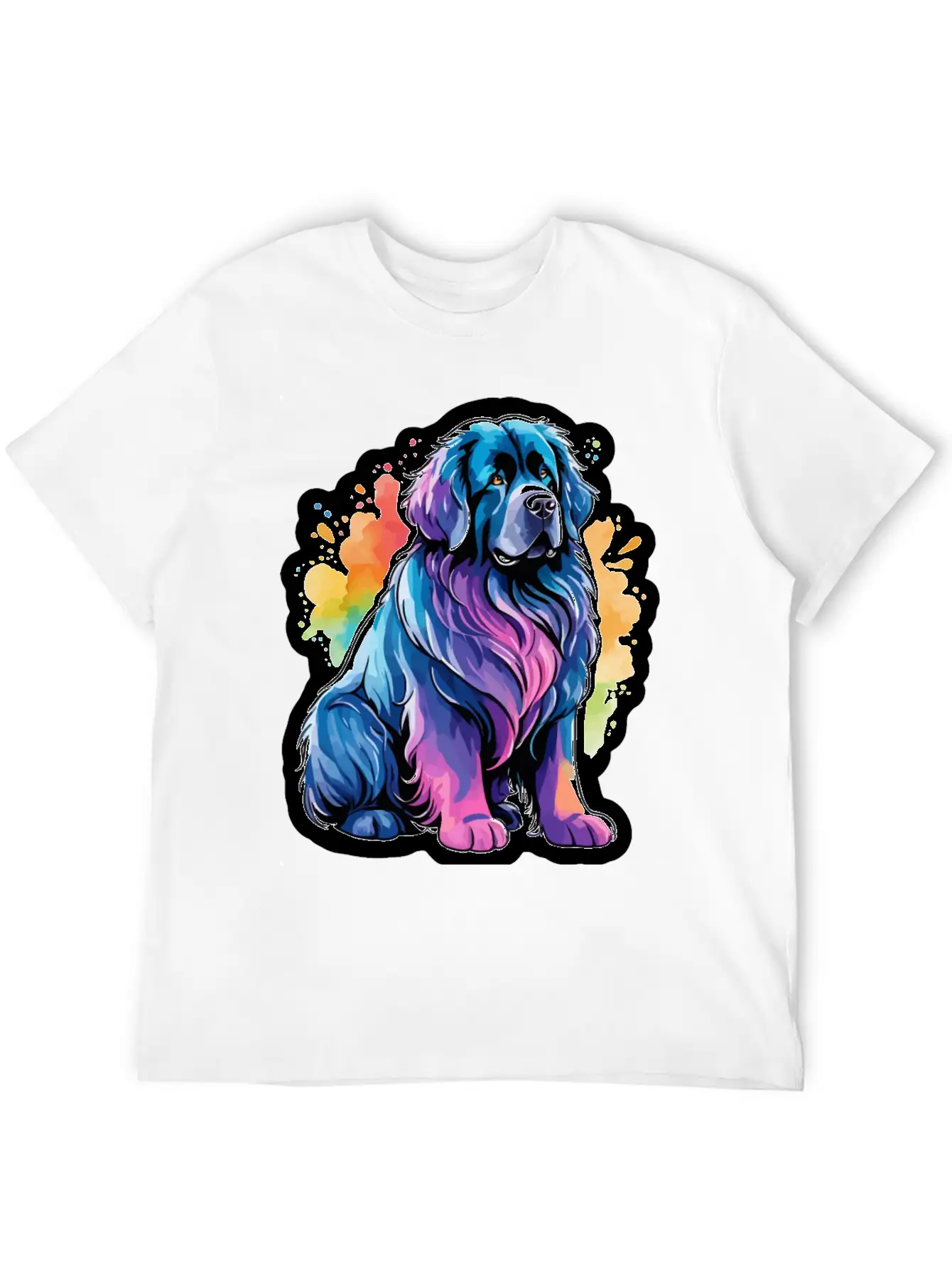 Newfoundland Dog Watercolor Stylish Everyday T-Shirt – Unisex Basic Cotton Tee