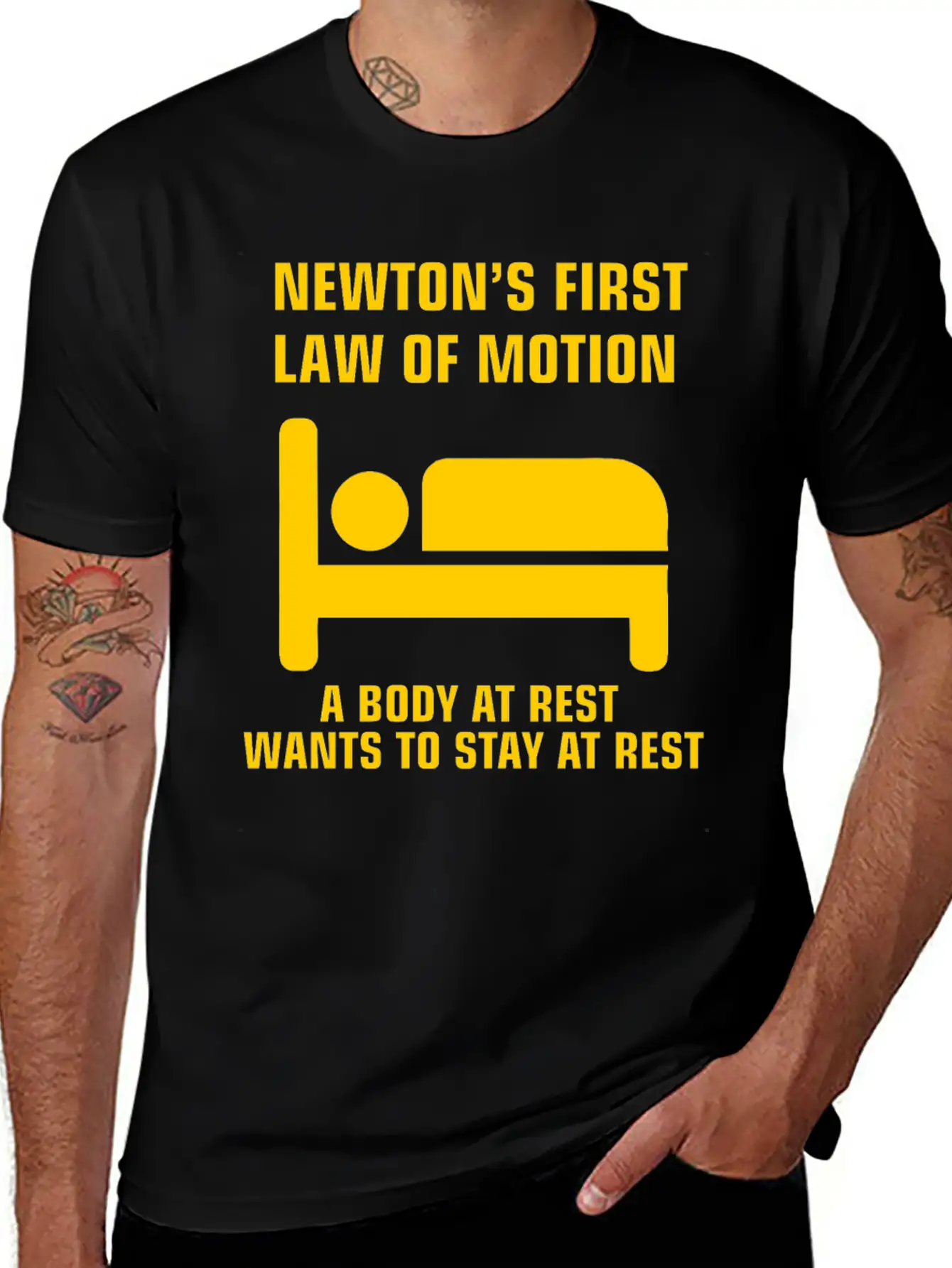 Newton's First Law Of Motion Funny Physics Gift Basic Graphic T-Shirt – Daily Comfort In Soft Cotton