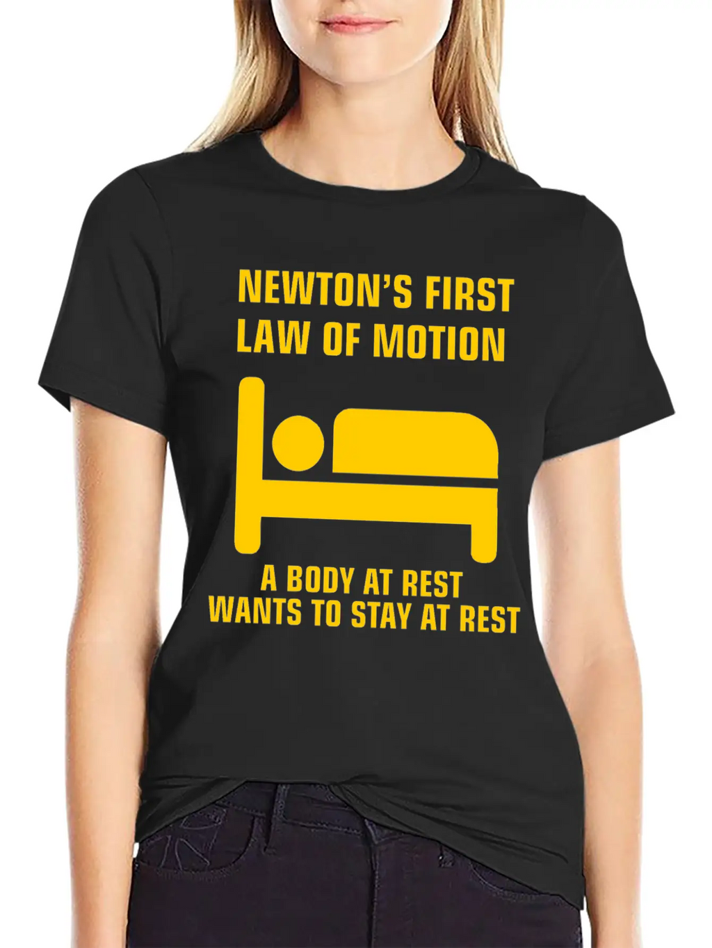 Newton's First Law Of Motion Funny Physics Gift Basic Graphic T-Shirt – Daily Comfort In Soft Cotton
