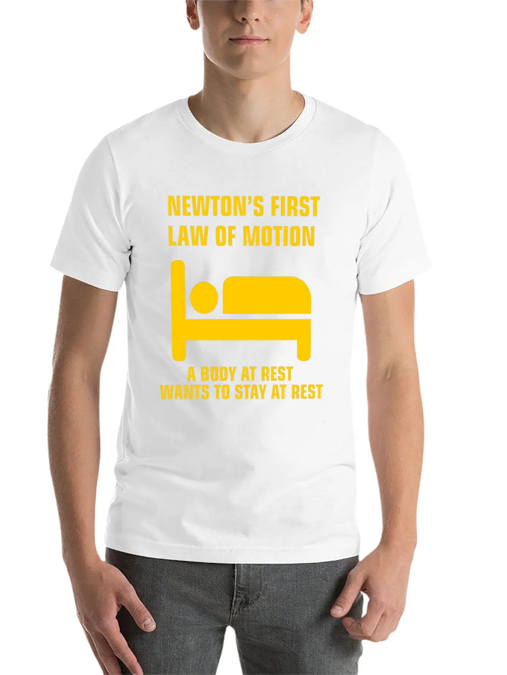 Newton's First Law Of Motion Funny Physics Gift Basic Graphic T-Shirt – Daily Comfort In Soft Cotton