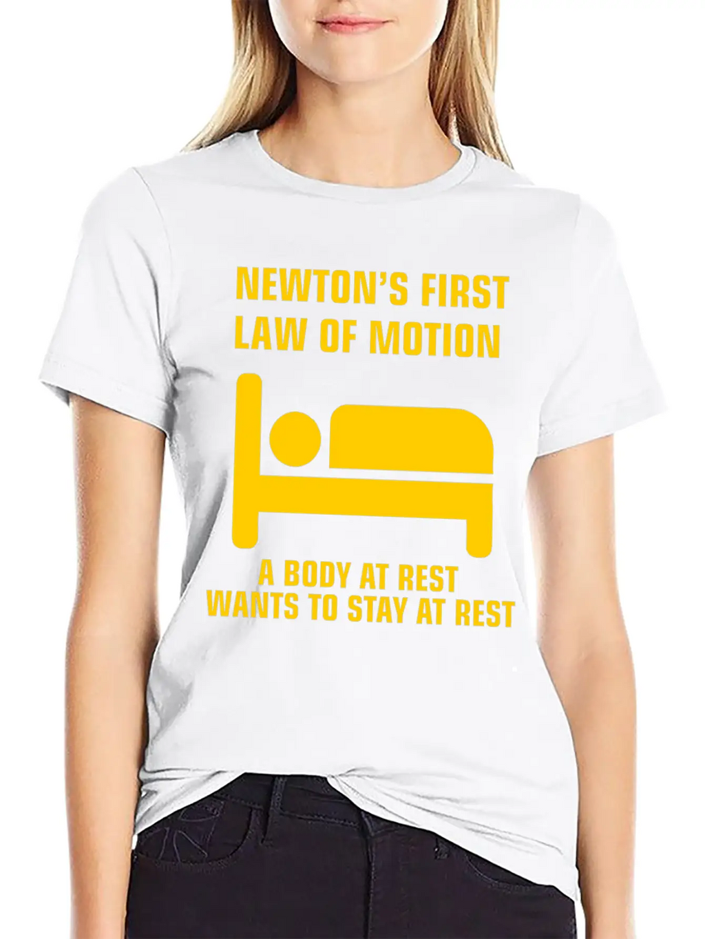 Newton's First Law Of Motion Funny Physics Gift Basic Graphic T-Shirt – Daily Comfort In Soft Cotton