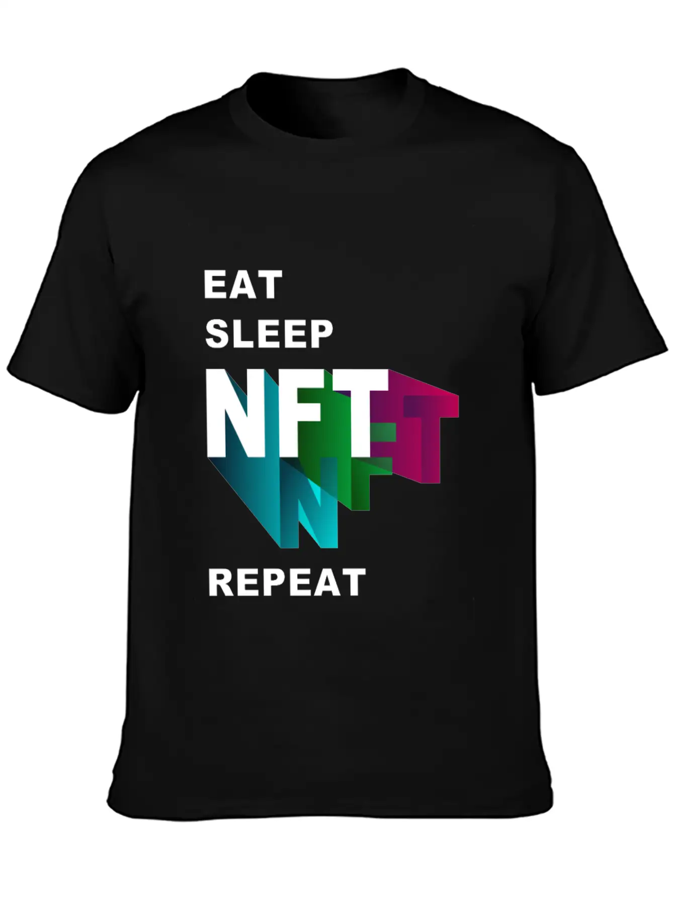 NFT Eat Sleep Repeat Essential Cotton Tee For Daily Outfits – Unisex Style