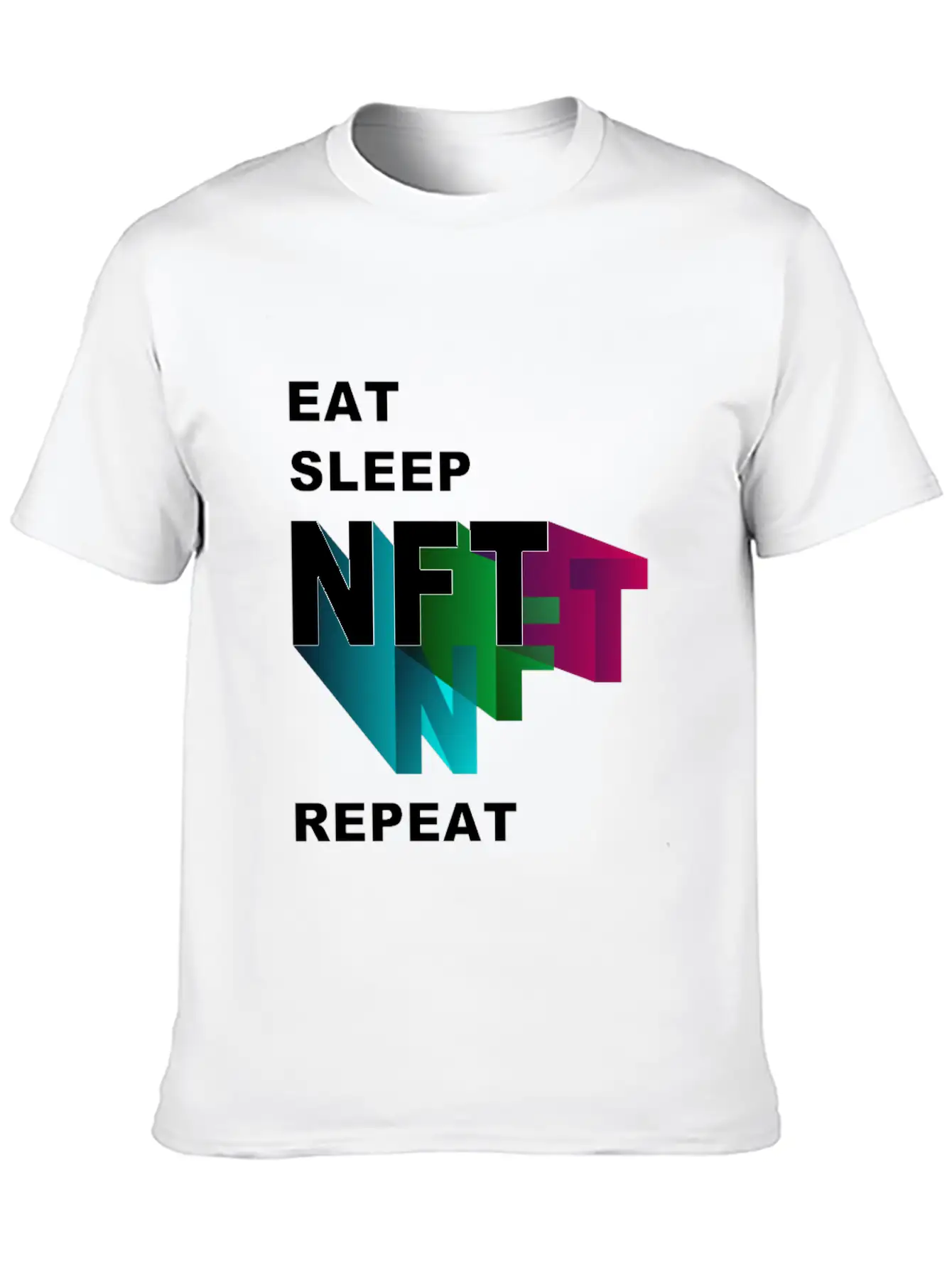 NFT Eat Sleep Repeat Essential Cotton Tee For Daily Outfits – Unisex Style
