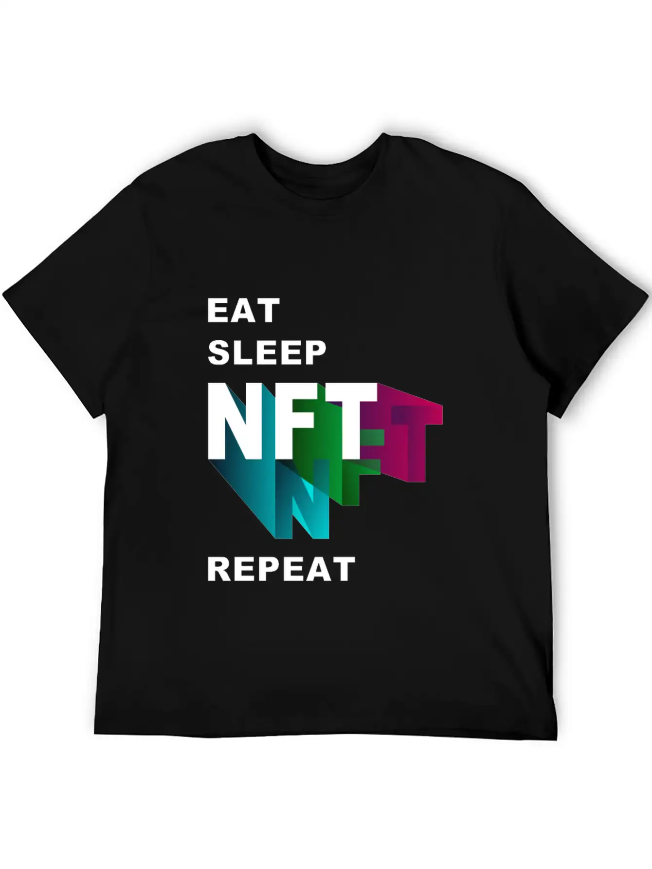 NFT Eat Sleep Repeat Essential Cotton Tee For Daily Outfits – Unisex Style