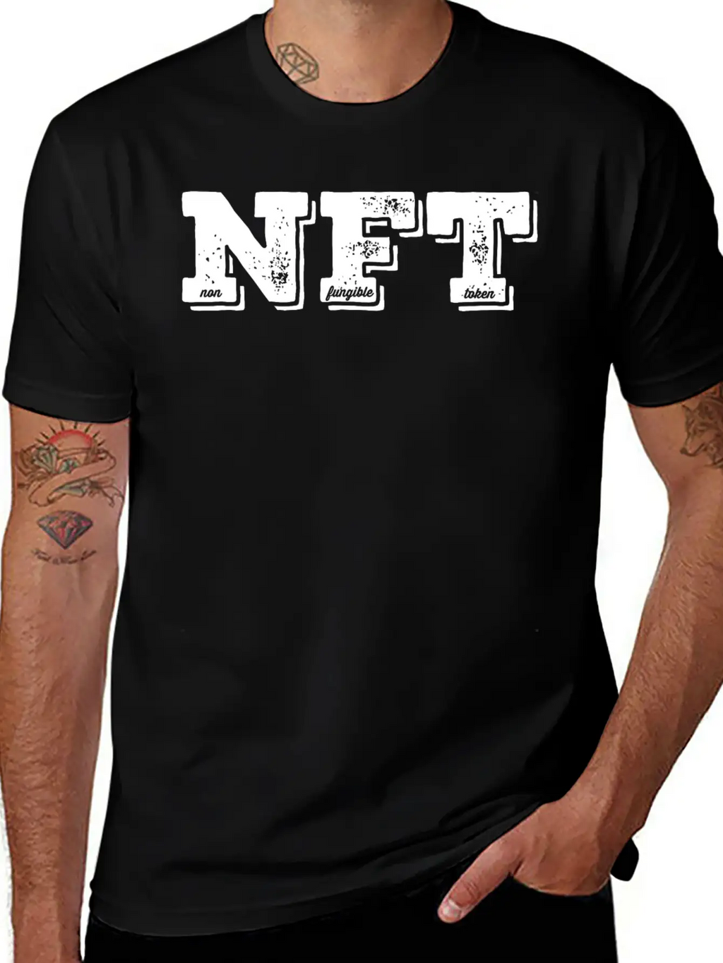 NFT Non Fungible Token Crypto BTC Digital Art Stylish Everyday T-Shirt – Unisex Basic Cotton Tee