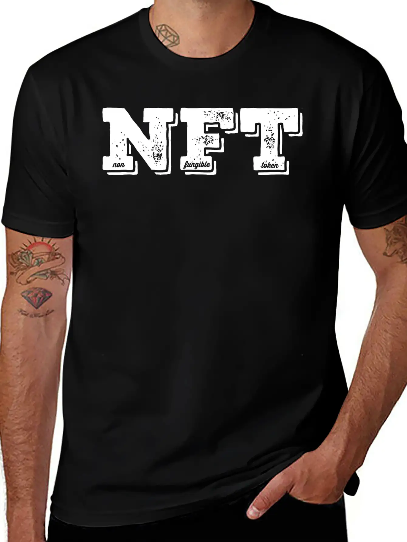 NFT Non Fungible Token Crypto BTC Digital Art Stylish Everyday T-Shirt – Unisex Basic Cotton Tee
