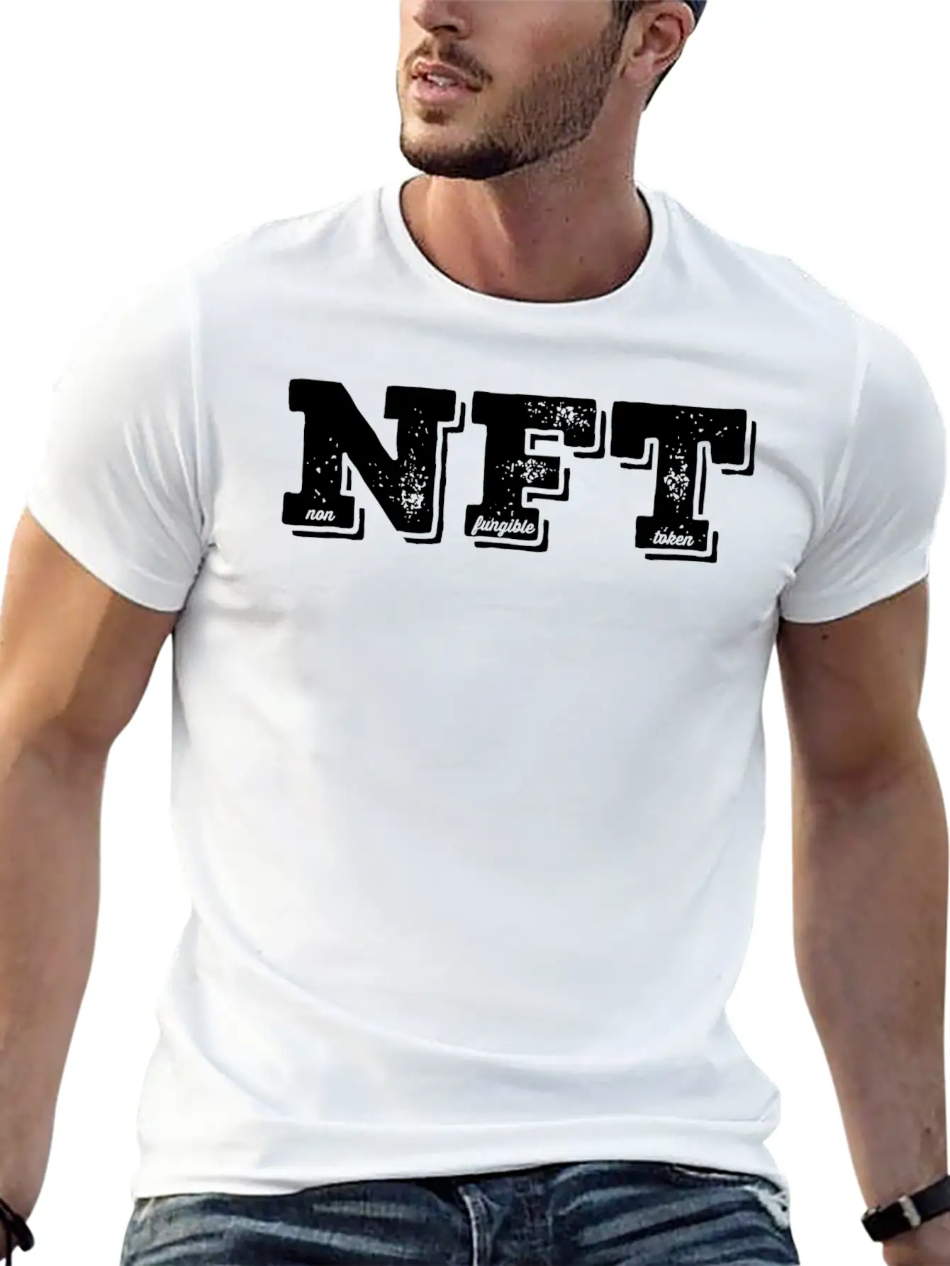 NFT Non Fungible Token Crypto BTC Digital Art Stylish Everyday T-Shirt – Unisex Basic Cotton Tee