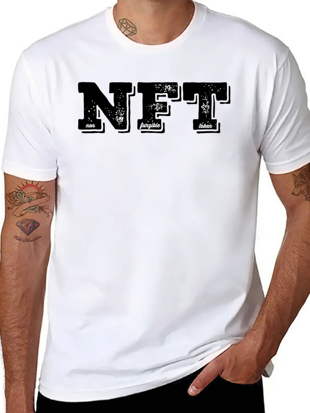 NFT Non Fungible Token Crypto BTC Digital Art Stylish Everyday T-Shirt – Unisex Basic Cotton Tee