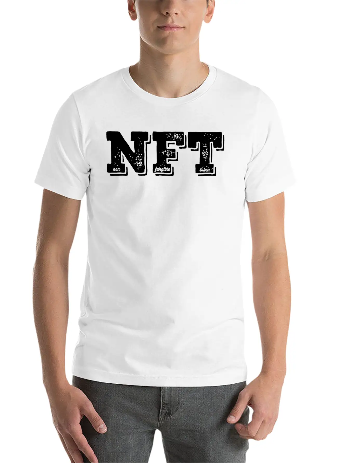 NFT Non Fungible Token Crypto BTC Digital Art Stylish Everyday T-Shirt – Unisex Basic Cotton Tee
