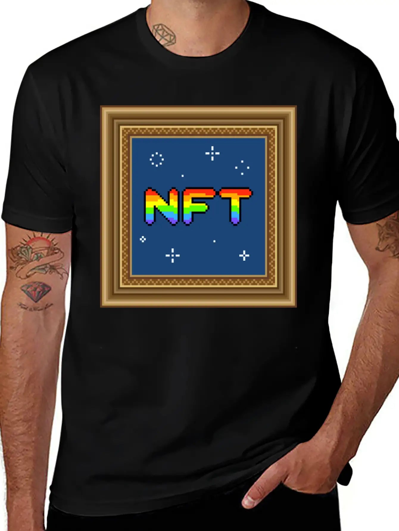 NFT Pixel Art Frame Relaxed Everyday Tee – Lightweight And Durable Cotton
