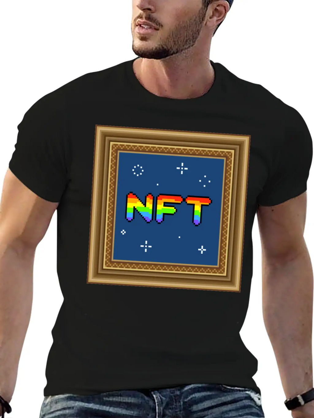 NFT Pixel Art Frame Relaxed Everyday Tee – Lightweight And Durable Cotton