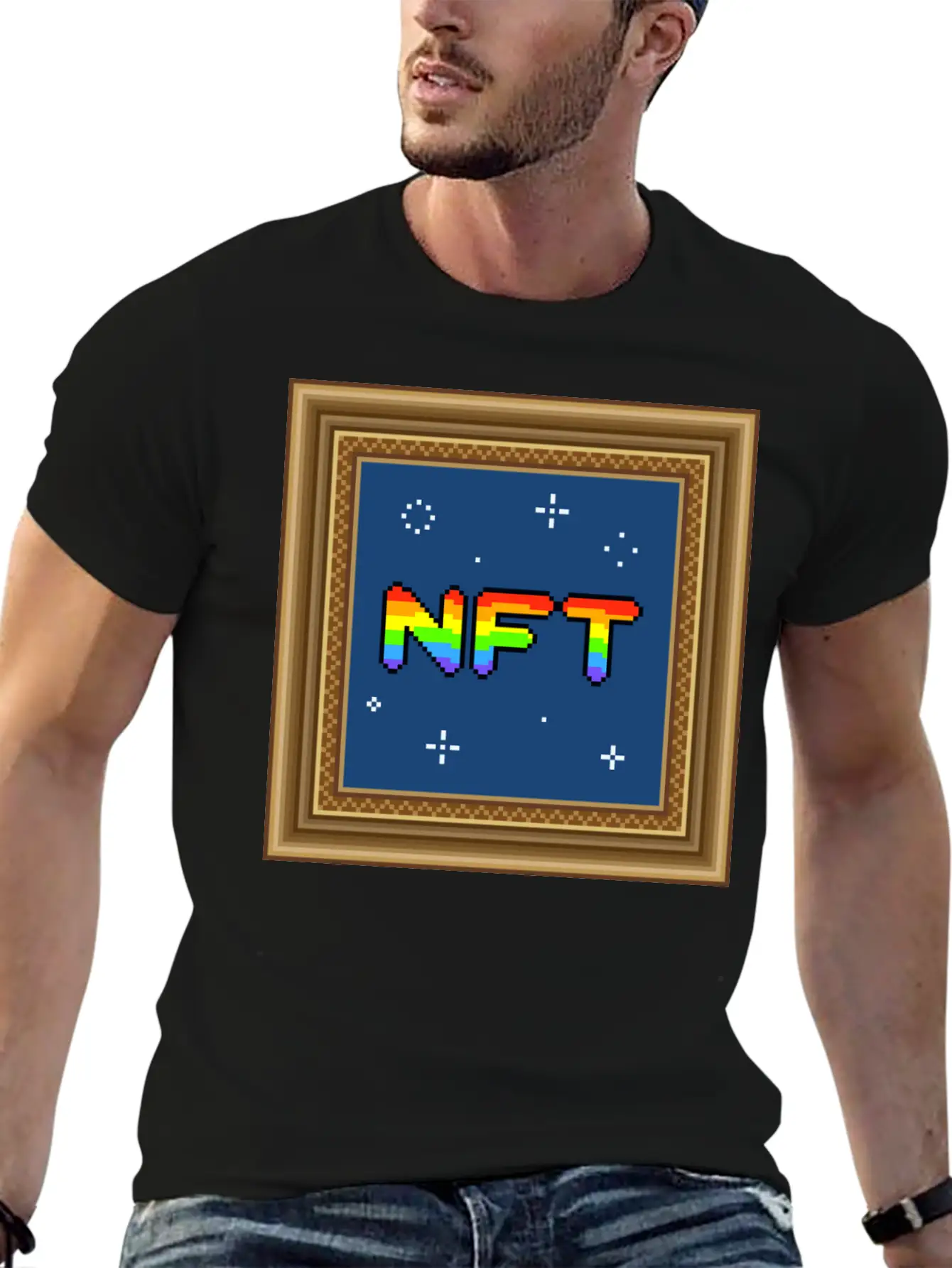 NFT Pixel Art Frame Relaxed Everyday Tee – Lightweight And Durable Cotton