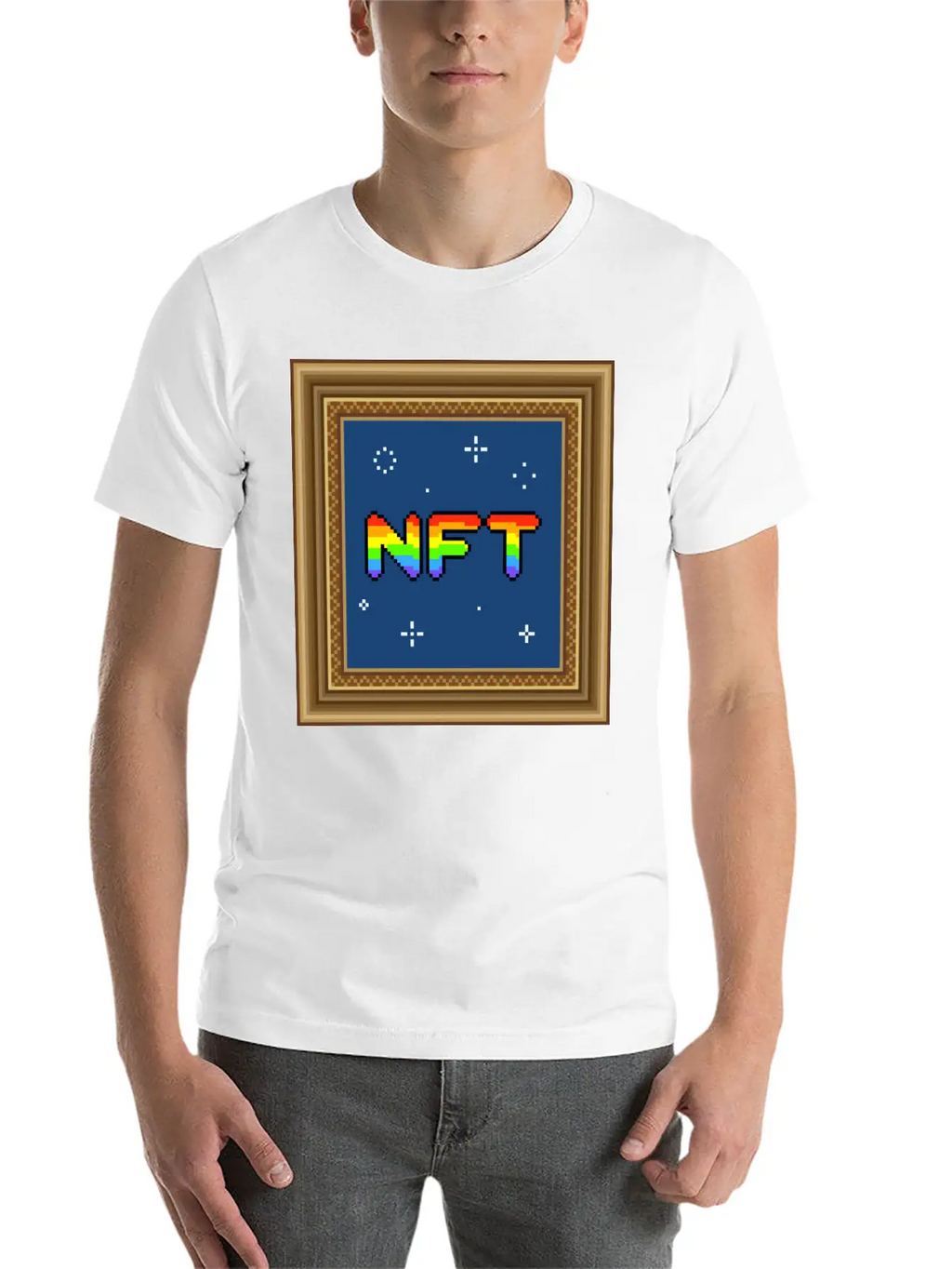 NFT Pixel Art Frame Relaxed Everyday Tee – Lightweight And Durable Cotton