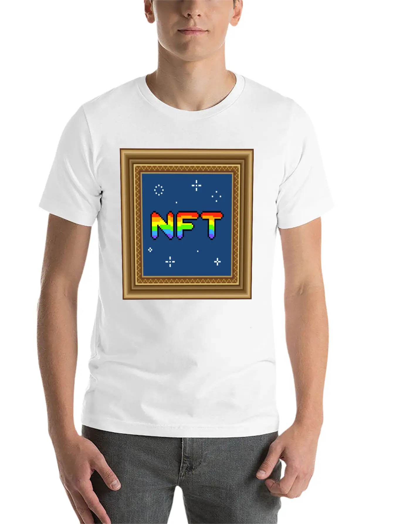 NFT Pixel Art Frame Relaxed Everyday Tee – Lightweight And Durable Cotton