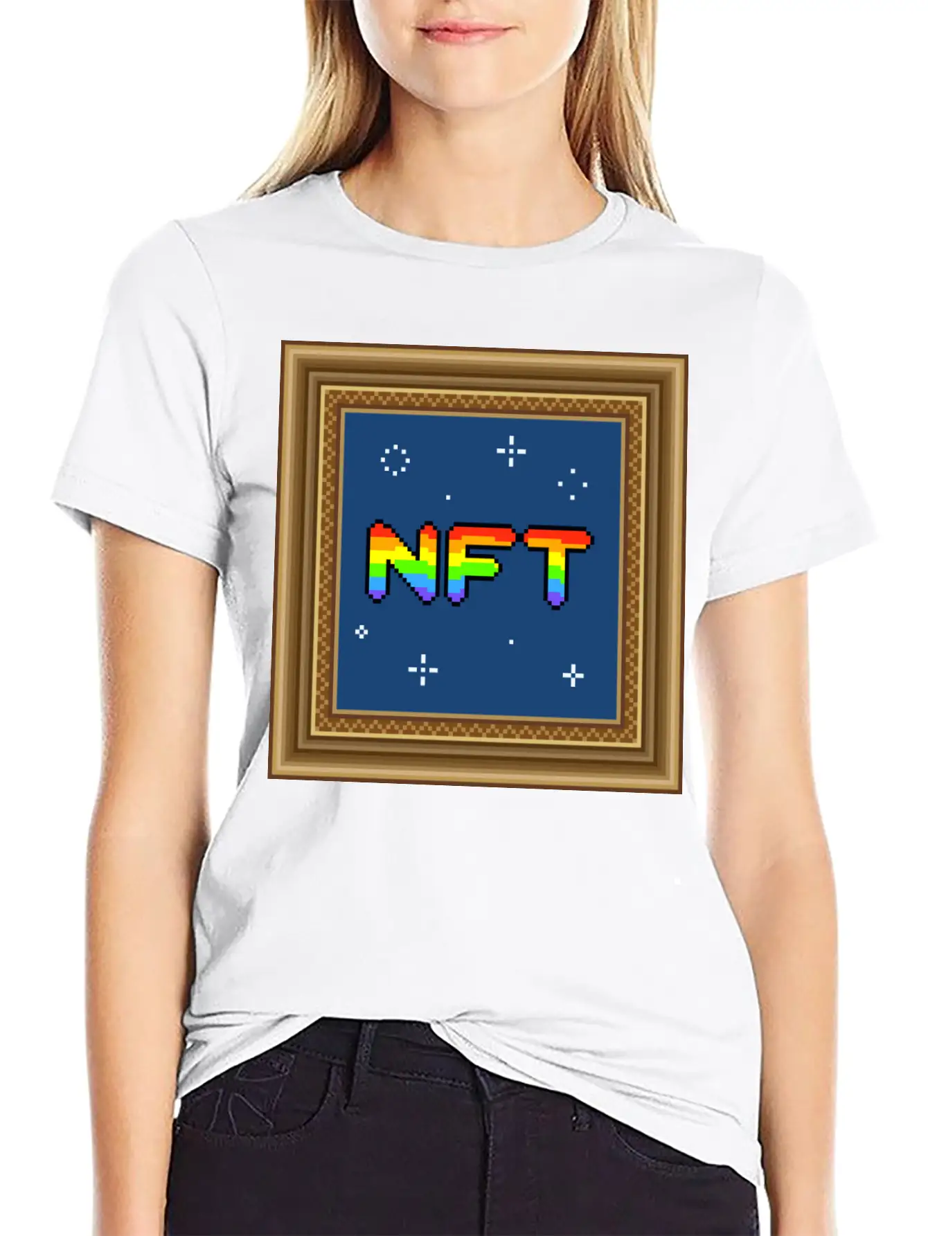 NFT Pixel Art Frame Relaxed Everyday Tee – Lightweight And Durable Cotton