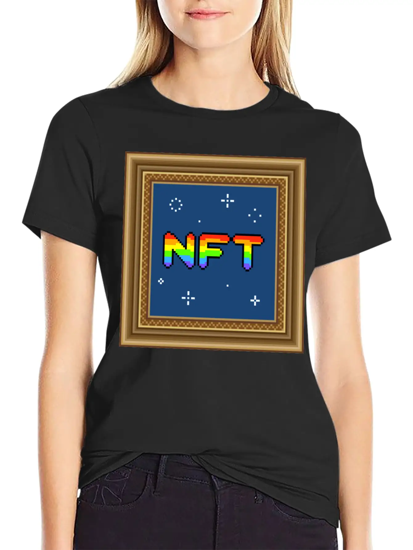 NFT Pixel Art Frame Relaxed Everyday Tee – Lightweight And Durable Cotton