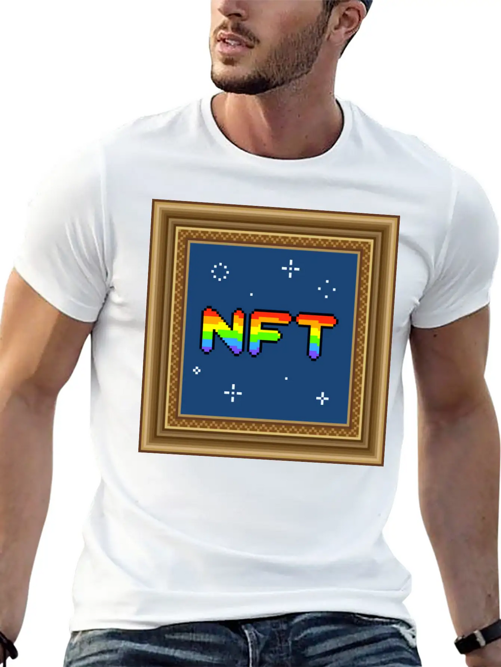 NFT Pixel Art Frame Relaxed Everyday Tee – Lightweight And Durable Cotton