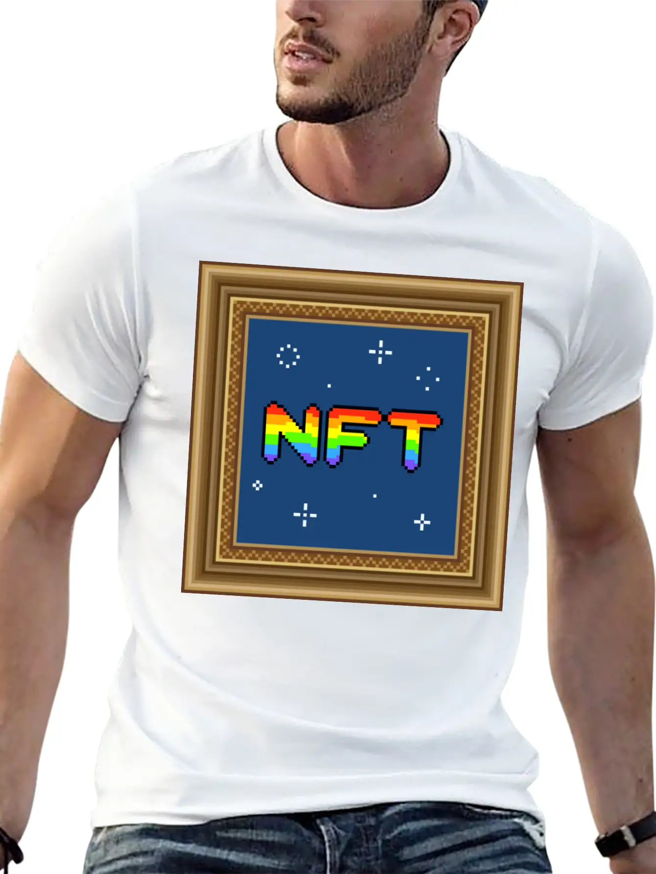 NFT Pixel Art Frame Relaxed Everyday Tee – Lightweight And Durable Cotton