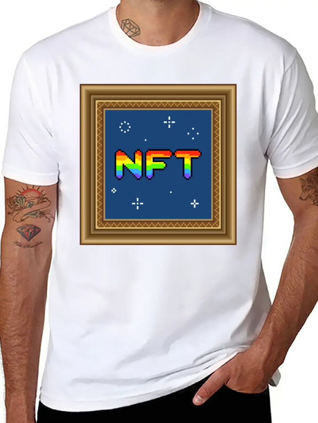 NFT Pixel Art Frame Relaxed Everyday Tee – Lightweight And Durable Cotton