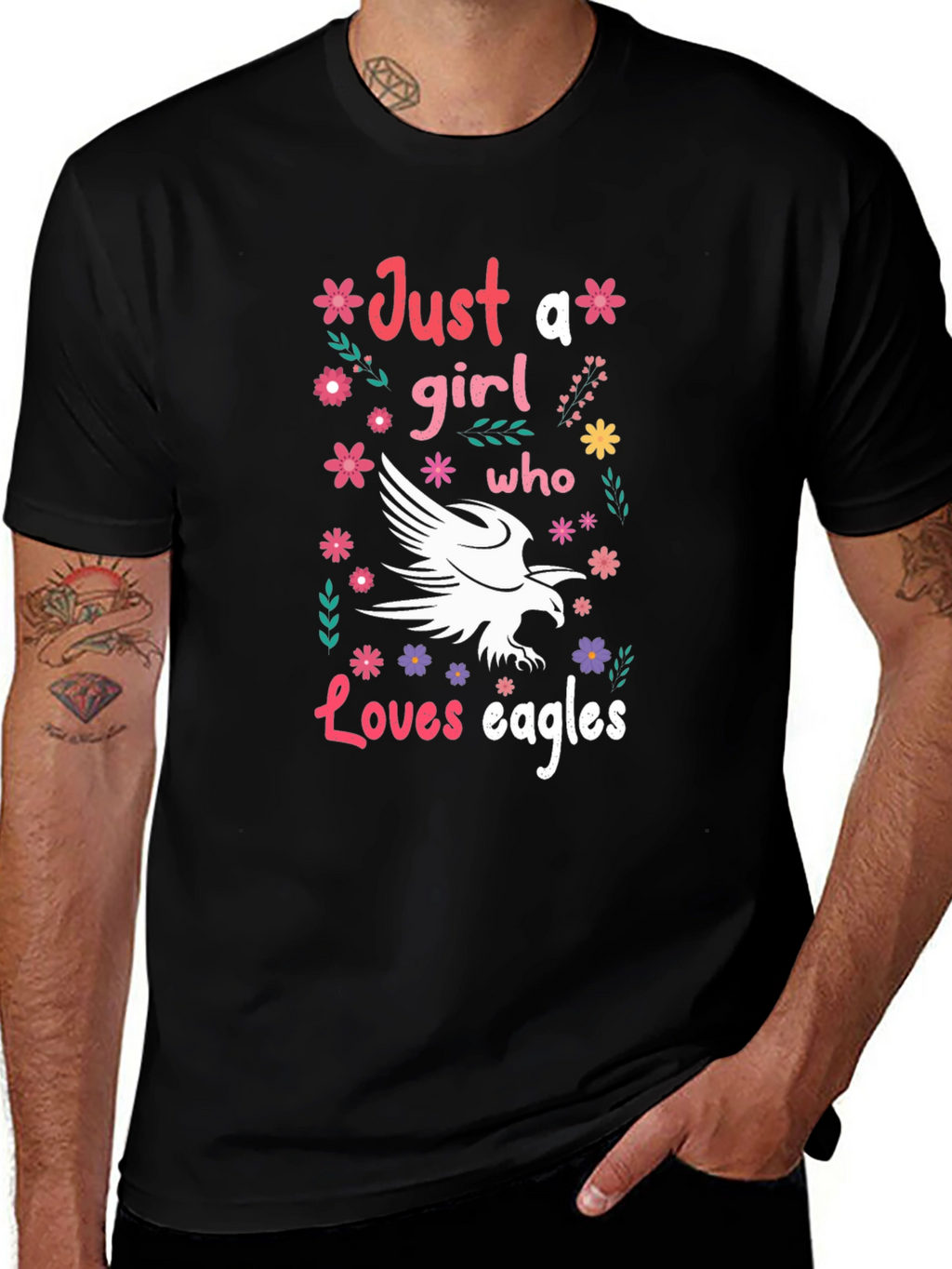 Just A Girl Who Loves Eagles Graphic Tee
