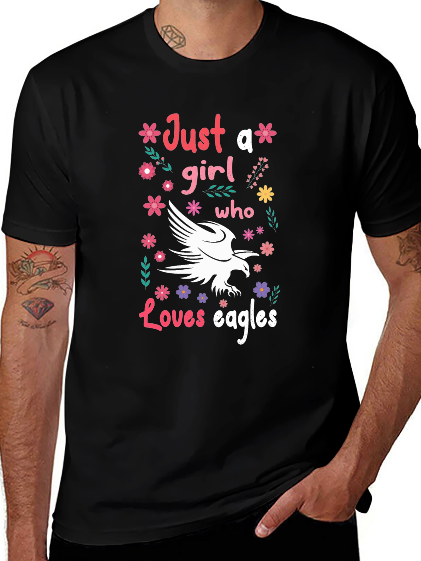 Just A Girl Who Loves Eagles Graphic Tee