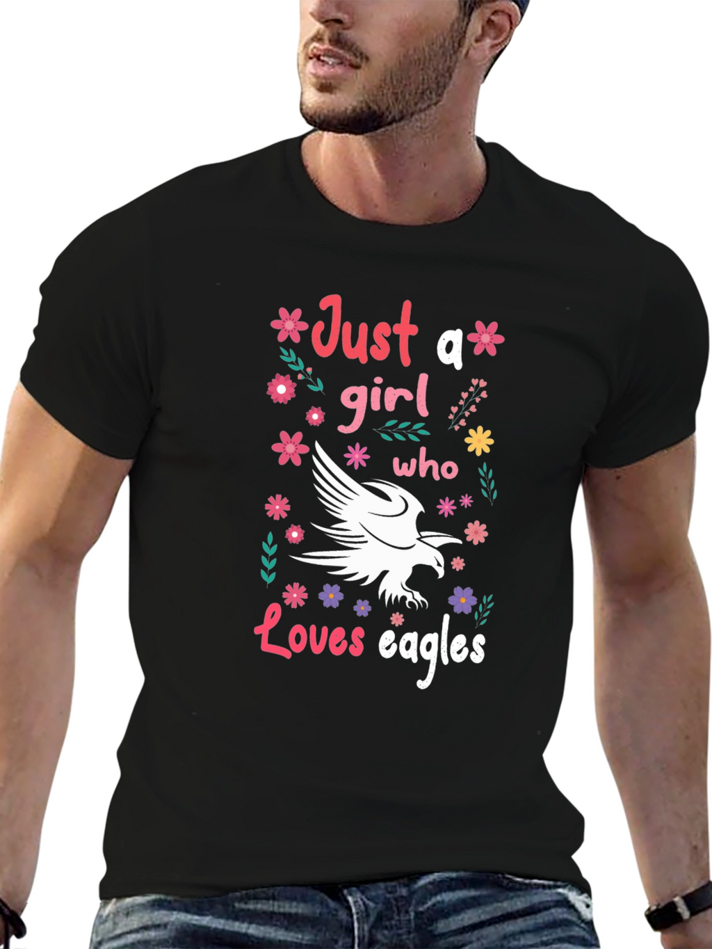 Just A Girl Who Loves Eagles Graphic Tee