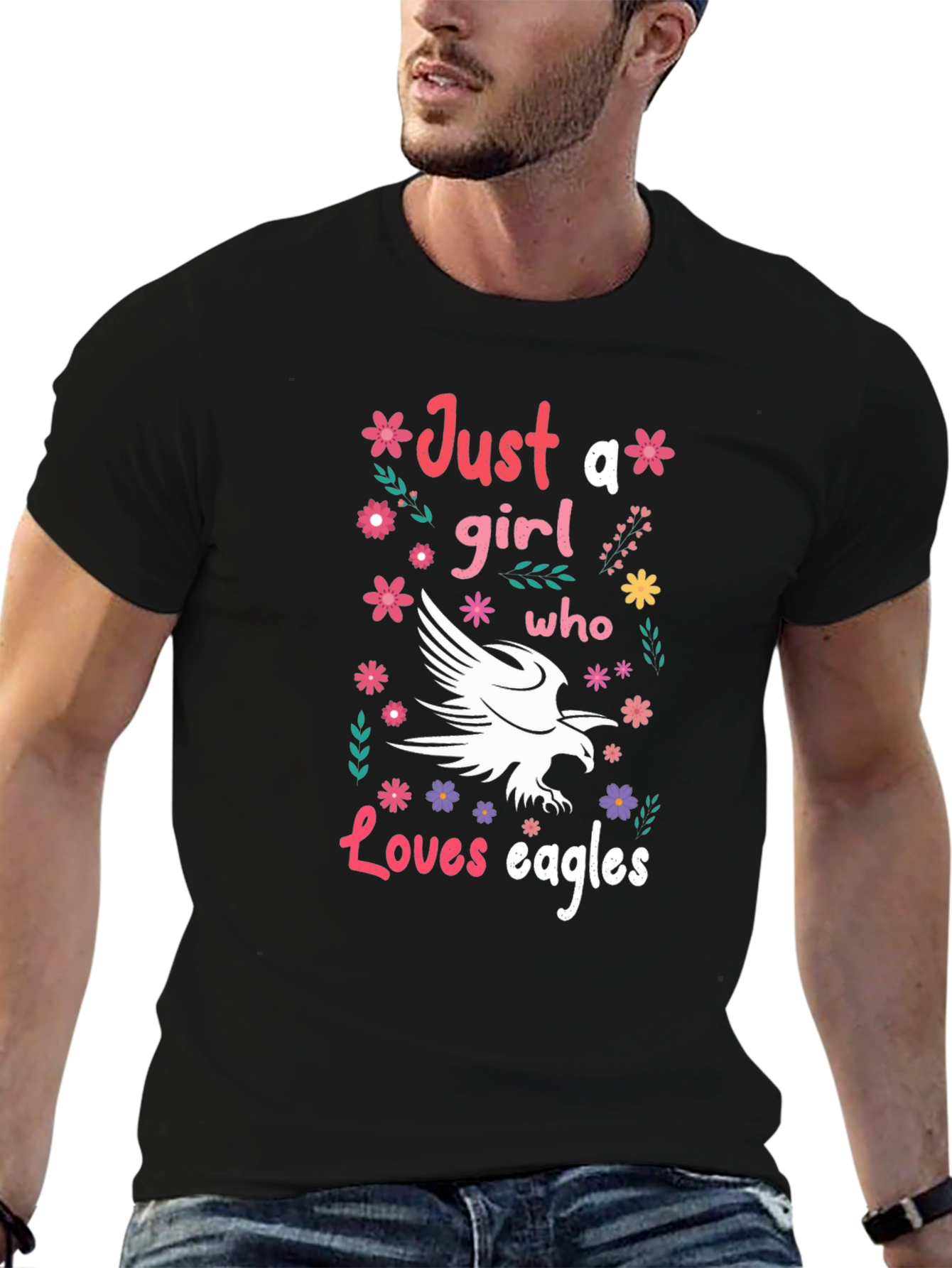 Just A Girl Who Loves Eagles Graphic Tee