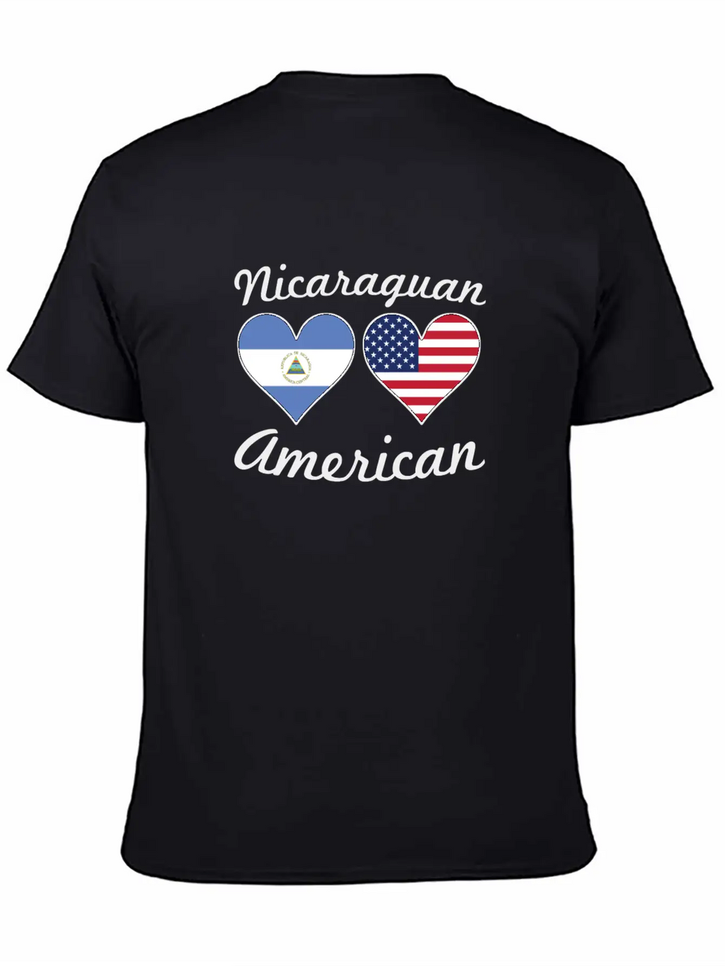 Nicaraguan American Flag Hearts Stylish Everyday T-Shirt – Unisex Basic Cotton Tee