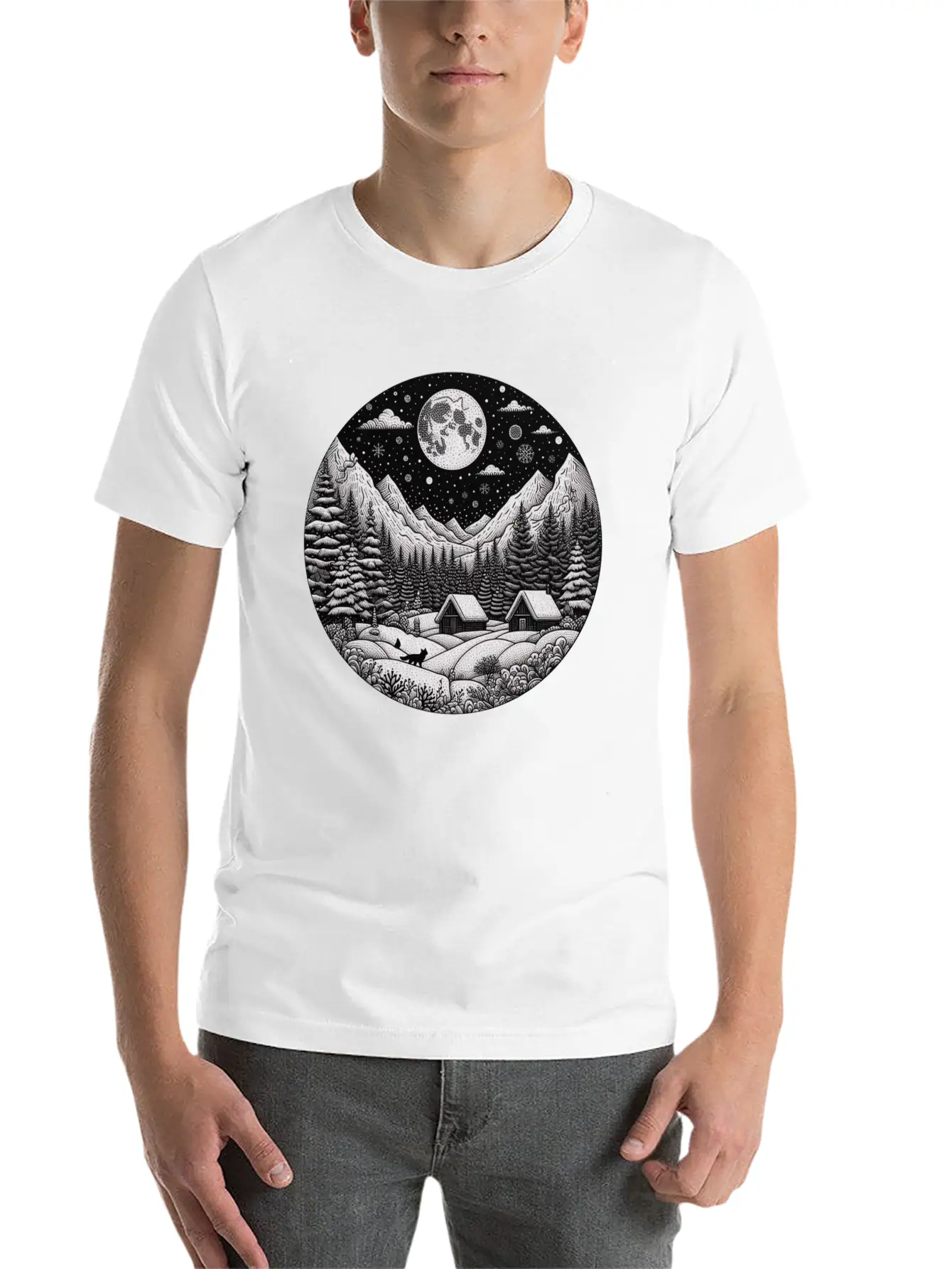 Night In Winter Timeless Short Sleeve Tee – Comfy And Minimalist Design