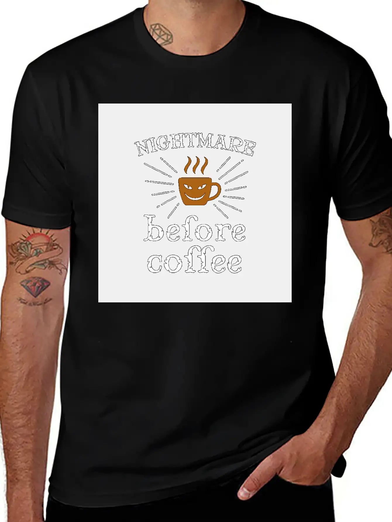 Nightmare Before Coffee Relaxed Everyday Tee – Lightweight And Durable Cotton