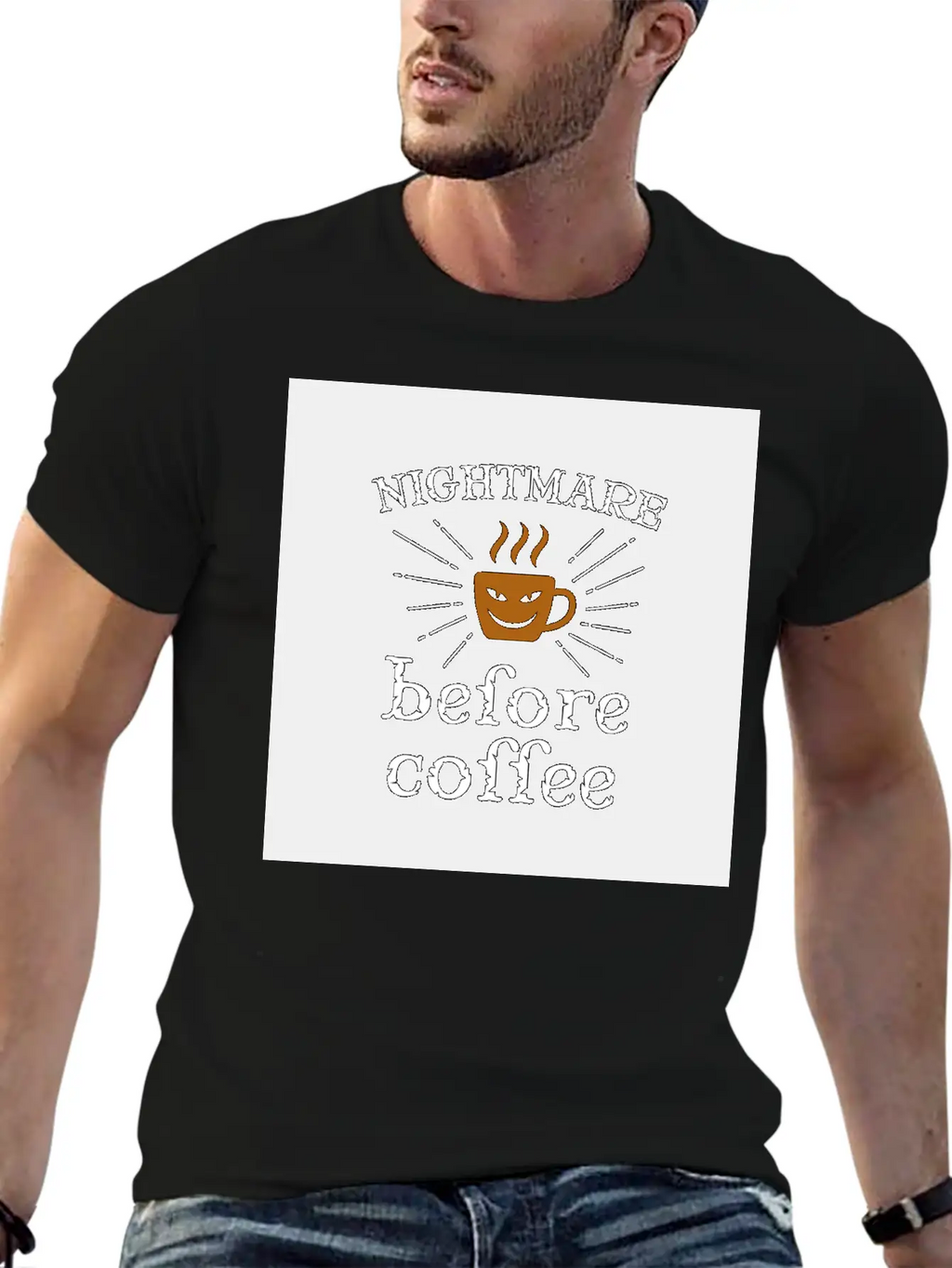 Nightmare Before Coffee Relaxed Everyday Tee – Lightweight And Durable Cotton