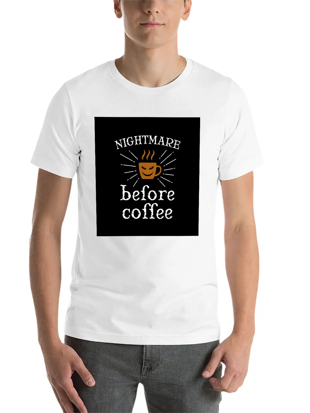 Nightmare Before Coffee Relaxed Everyday Tee – Lightweight And Durable Cotton