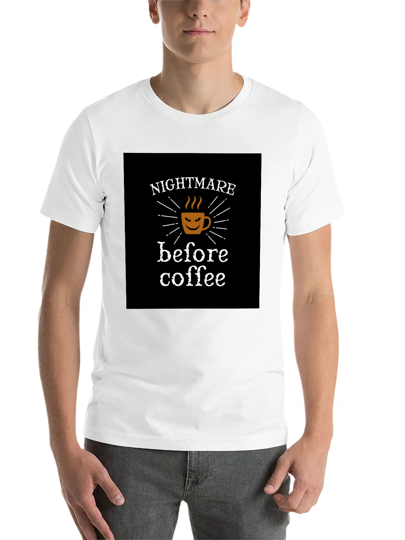 Nightmare Before Coffee Relaxed Everyday Tee – Lightweight And Durable Cotton