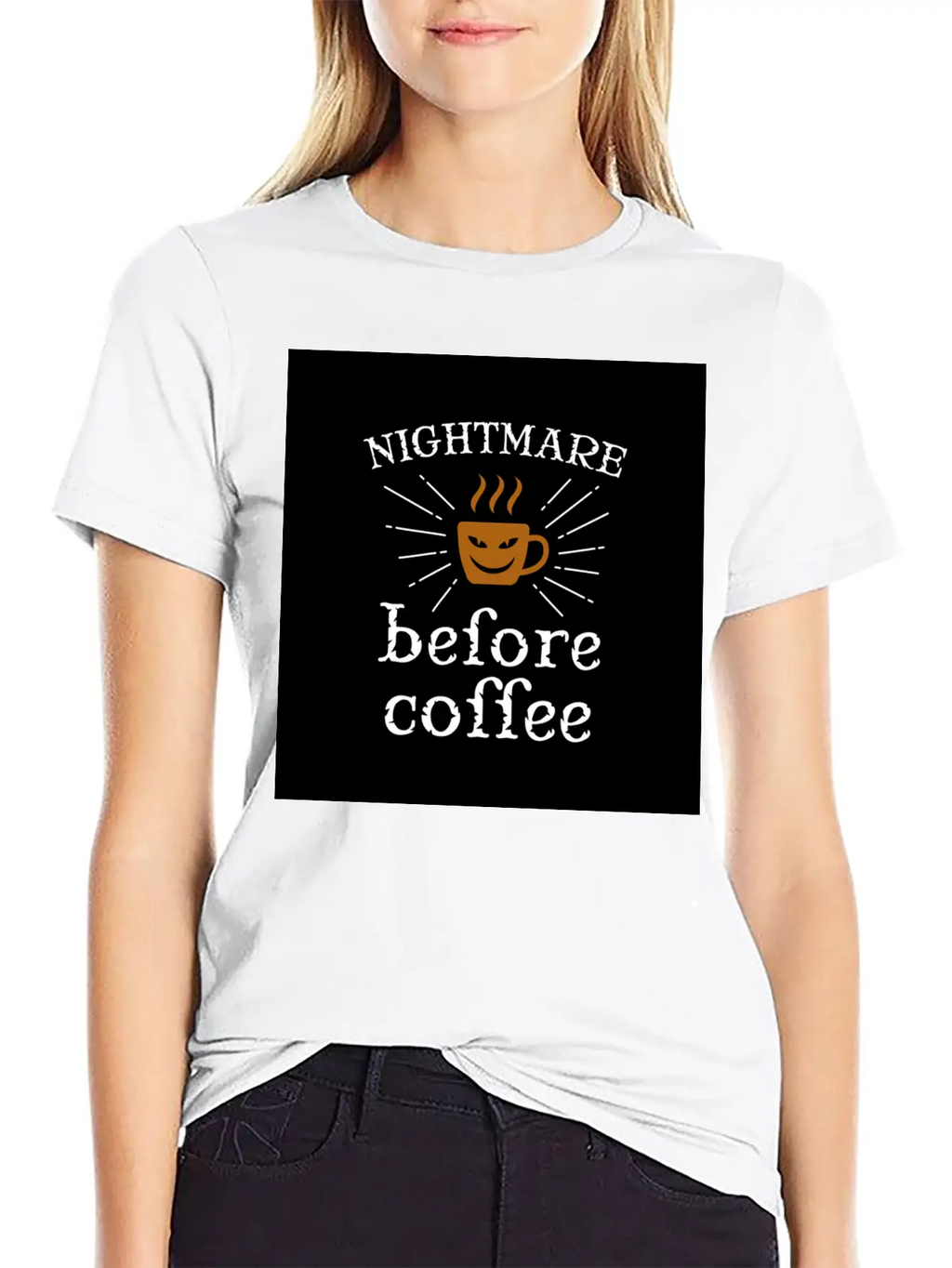 Nightmare Before Coffee Relaxed Everyday Tee – Lightweight And Durable Cotton