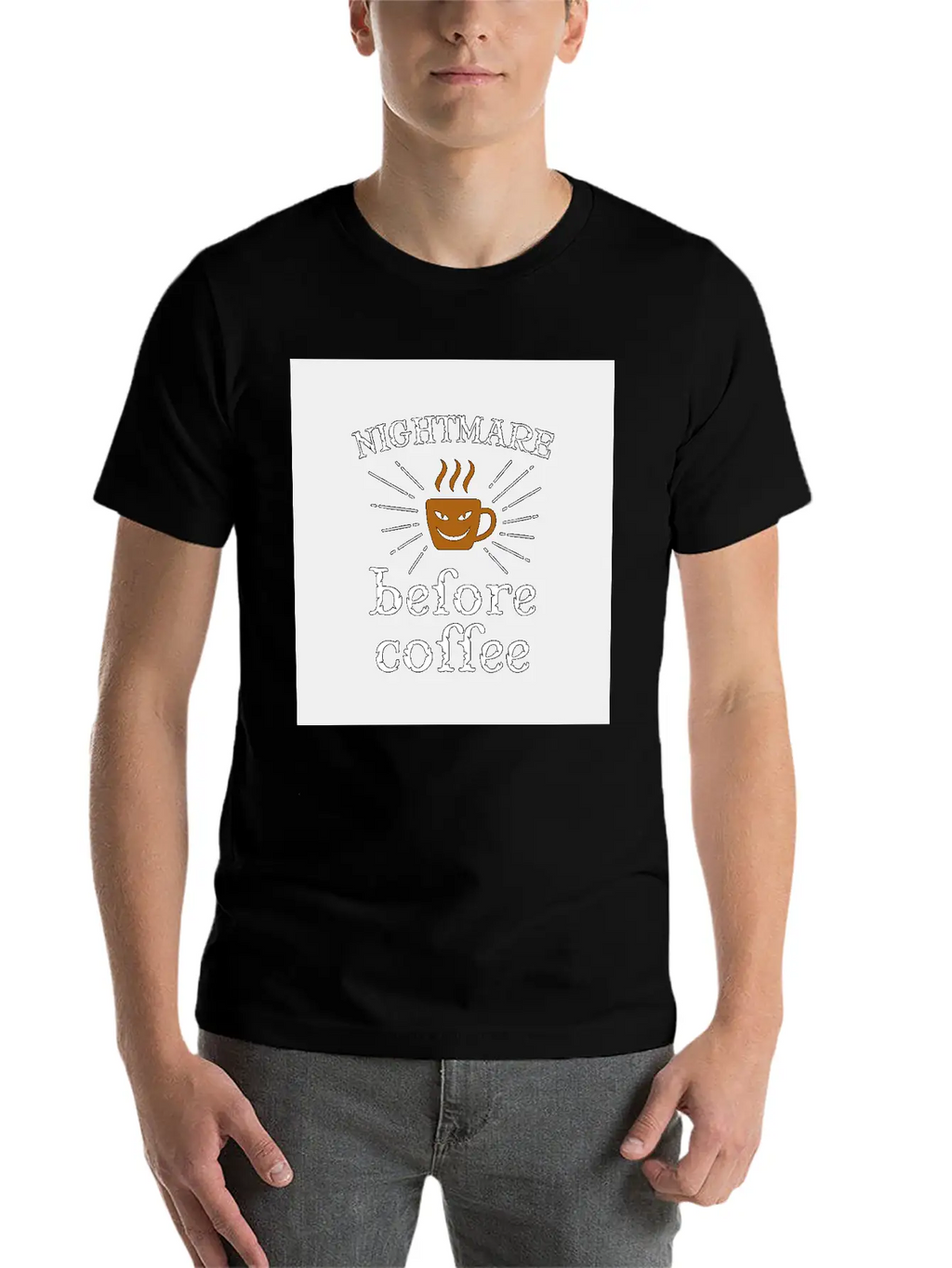 Nightmare Before Coffee Relaxed Everyday Tee – Lightweight And Durable Cotton