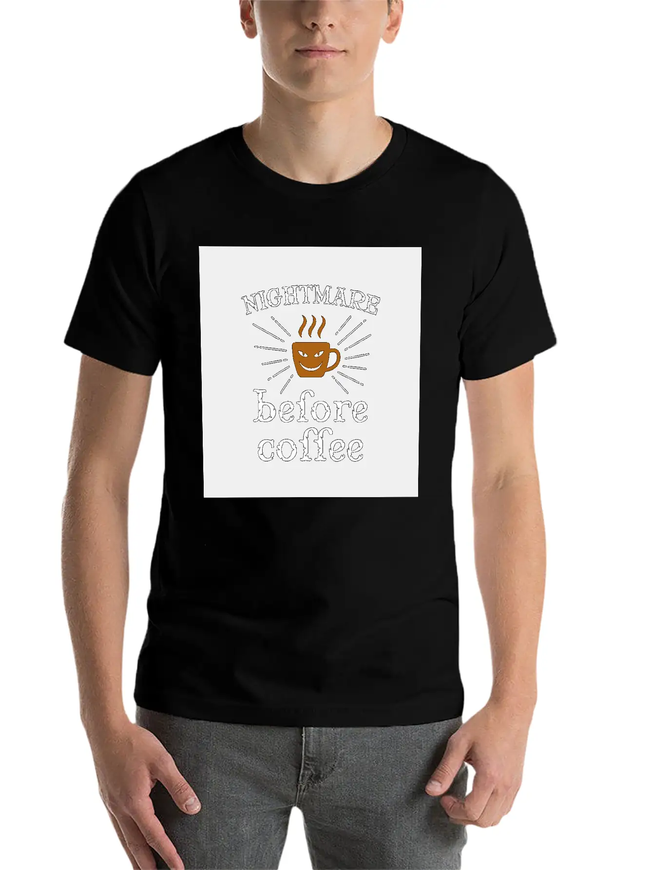 Nightmare Before Coffee Relaxed Everyday Tee – Lightweight And Durable Cotton