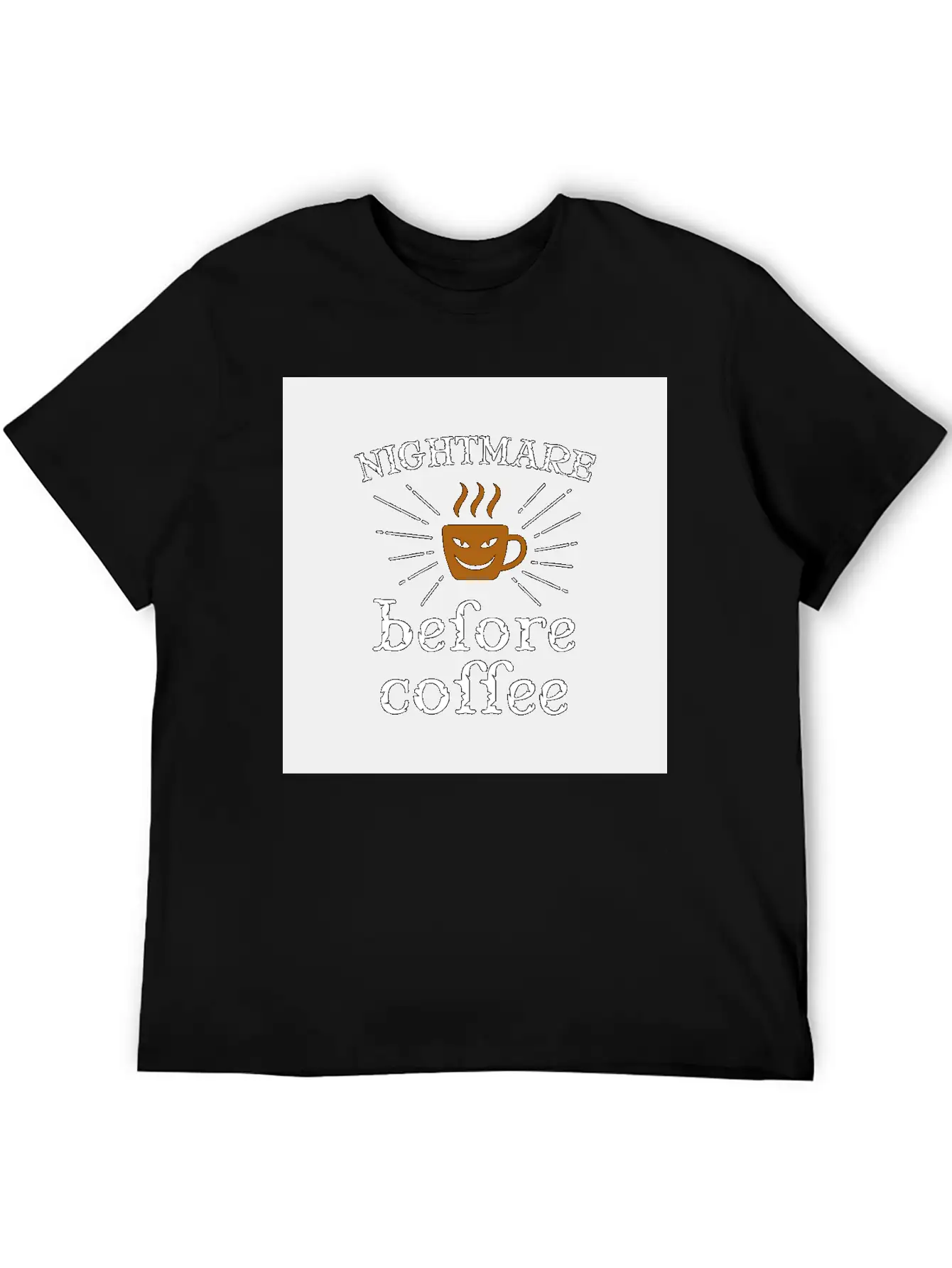Nightmare Before Coffee Relaxed Everyday Tee – Lightweight And Durable Cotton