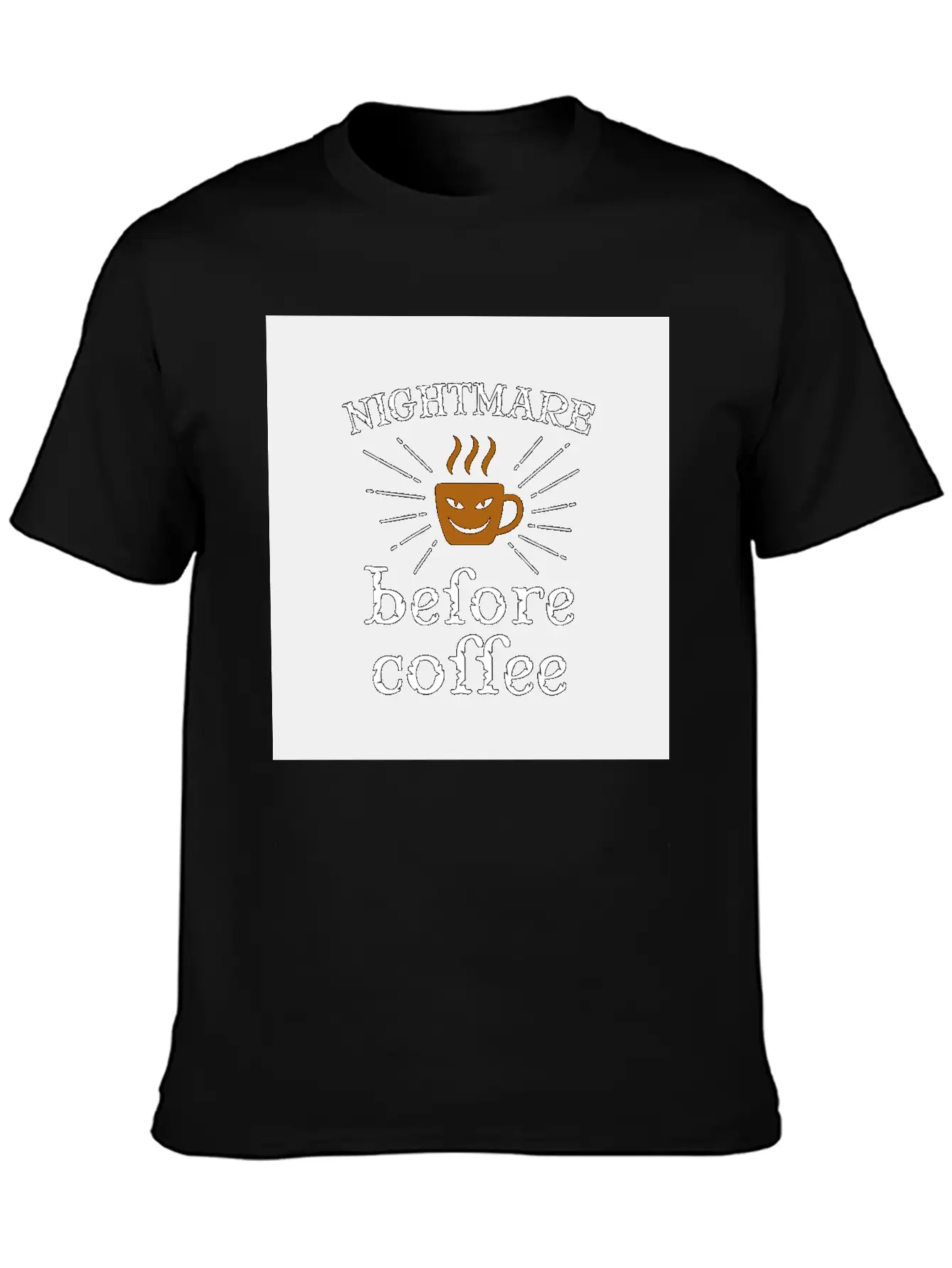 Nightmare Before Coffee Relaxed Everyday Tee – Lightweight And Durable Cotton