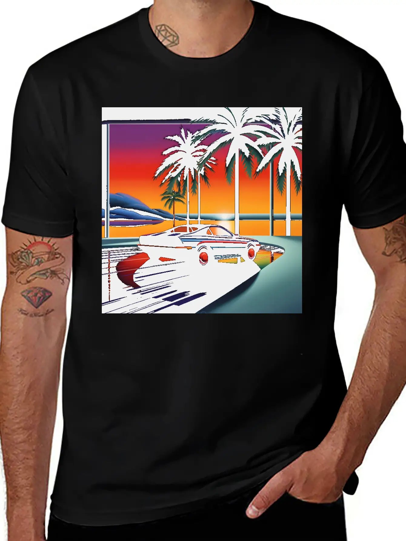 Nightscape Urban Hiroshi Nagai Abstract Breathable Soft Cotton T-Shirt – Timeless Casual Look
