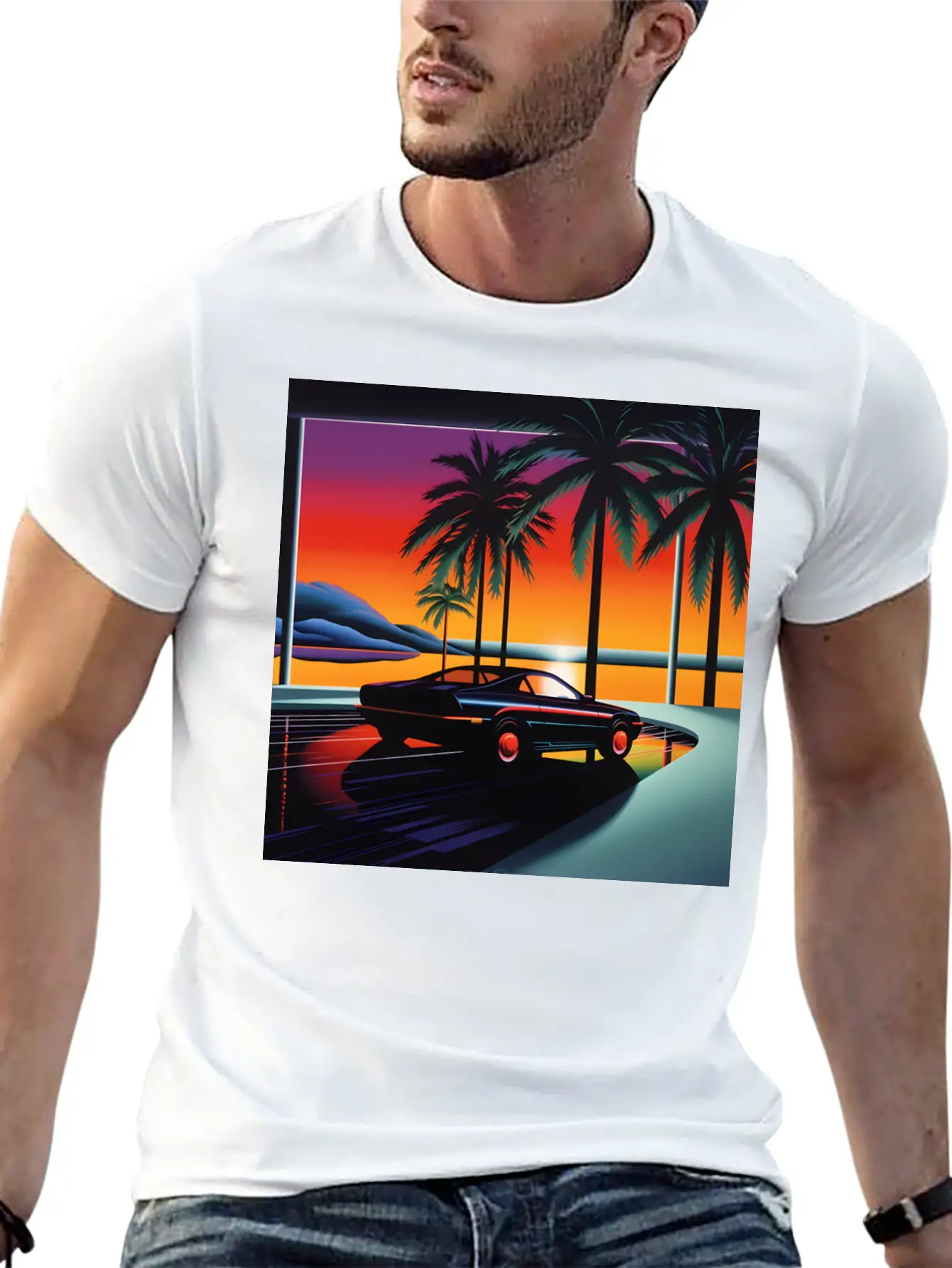 Nightscape Urban Hiroshi Nagai Abstract Breathable Soft Cotton T-Shirt – Timeless Casual Look