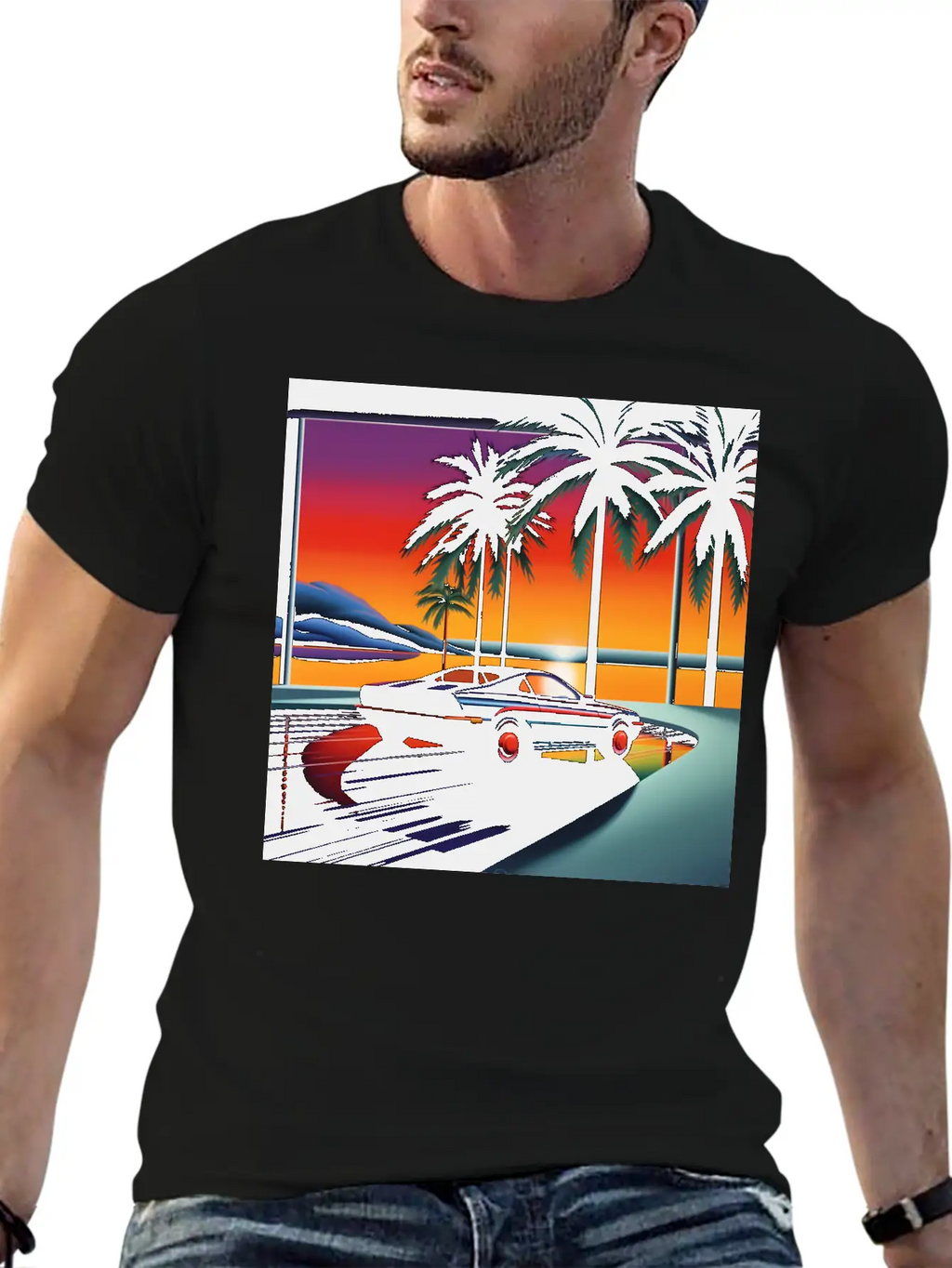 Nightscape Urban Hiroshi Nagai Abstract Breathable Soft Cotton T-Shirt – Timeless Casual Look