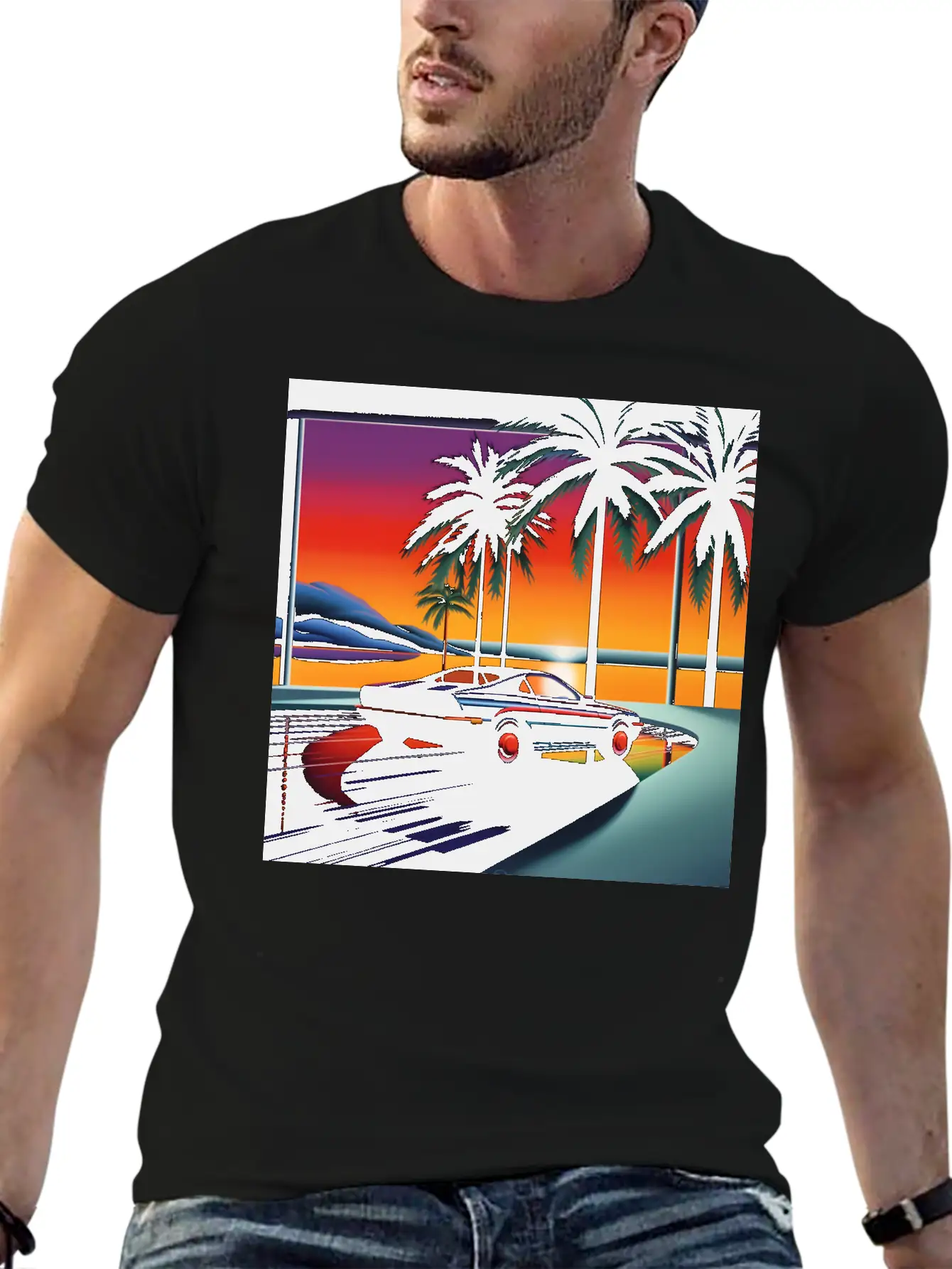 Nightscape Urban Hiroshi Nagai Abstract Breathable Soft Cotton T-Shirt – Timeless Casual Look