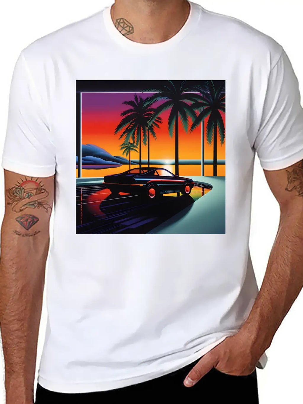 Nightscape Urban Hiroshi Nagai Abstract Breathable Soft Cotton T-Shirt – Timeless Casual Look