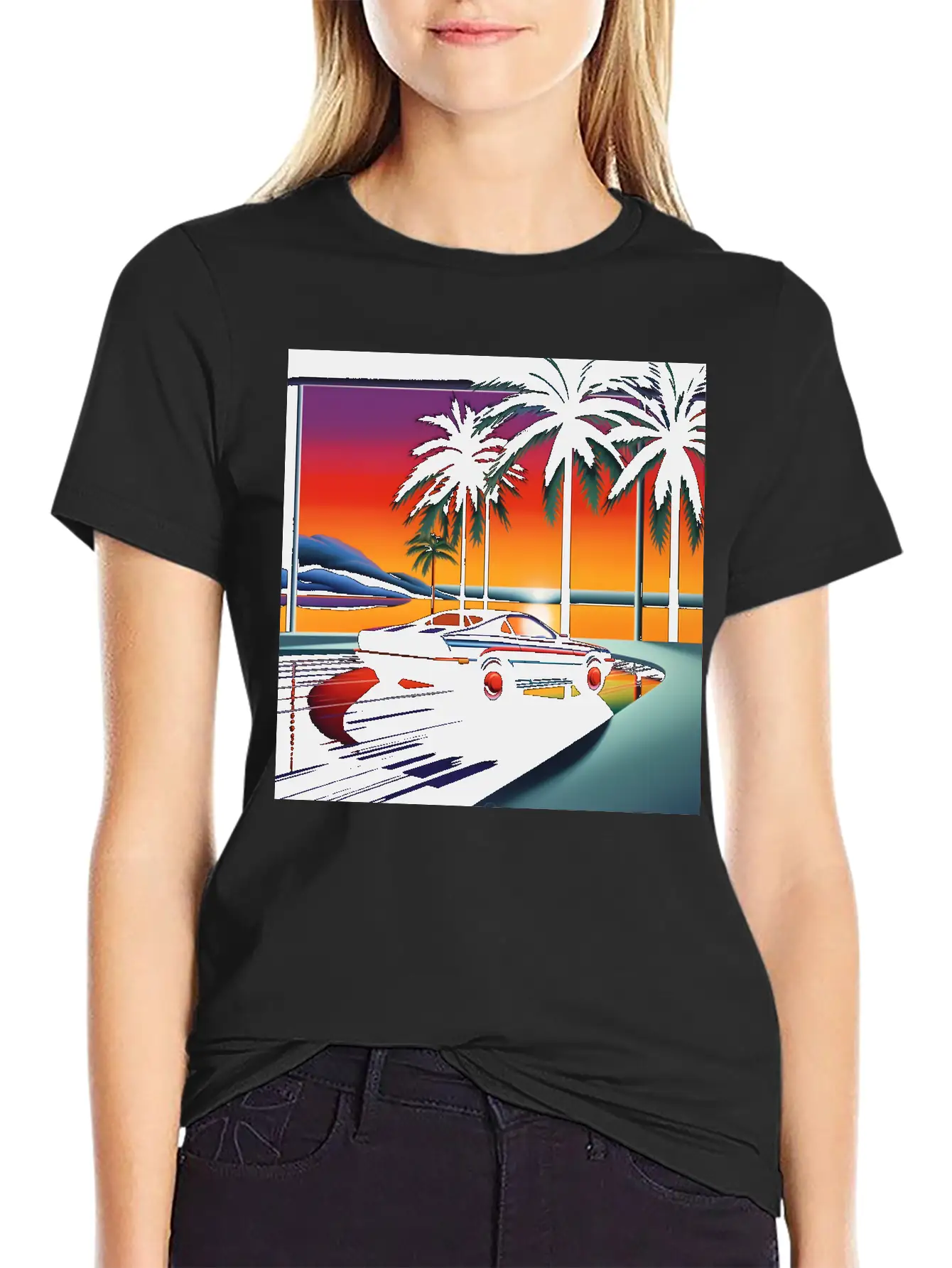 Nightscape Urban Hiroshi Nagai Abstract Breathable Soft Cotton T-Shirt – Timeless Casual Look