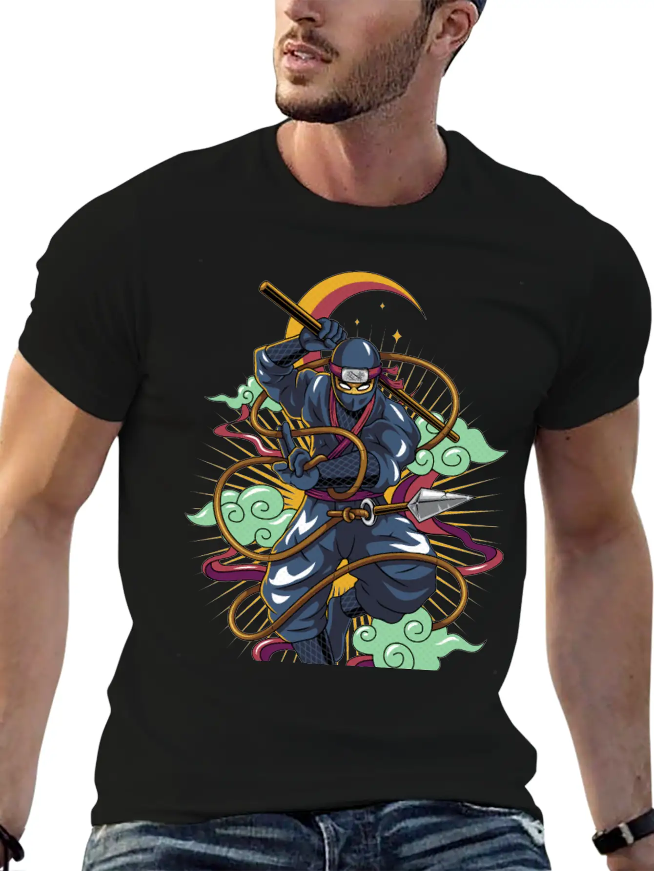 Ninja Cat Breathable Soft Cotton T-Shirt – Timeless Casual Look