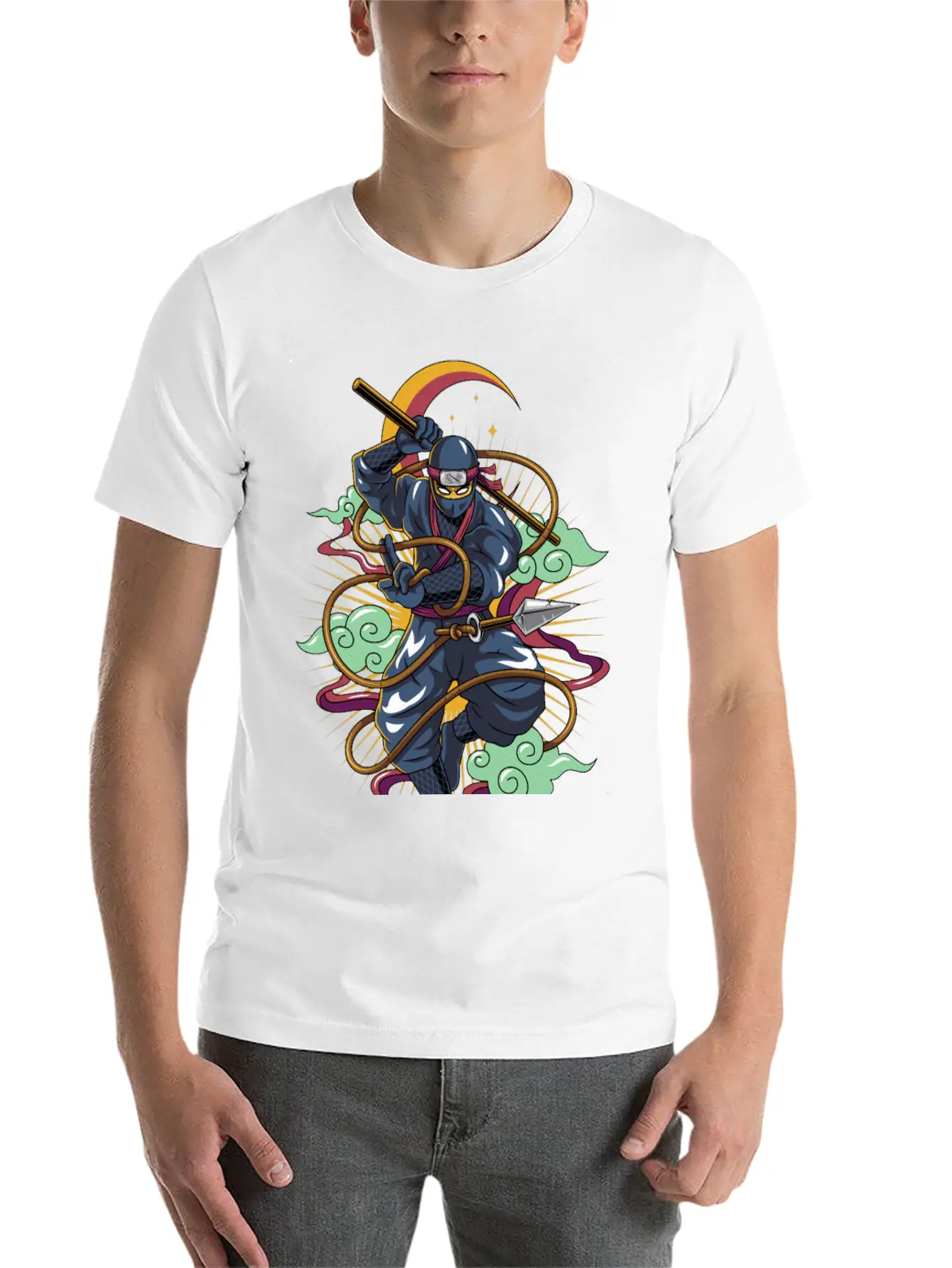 Ninja Cat Breathable Soft Cotton T-Shirt – Timeless Casual Look