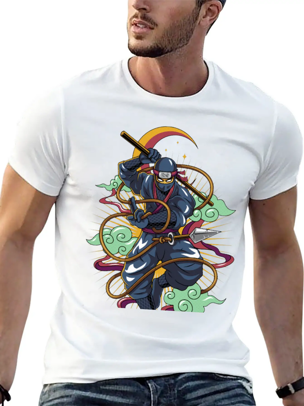 Ninja Cat Breathable Soft Cotton T-Shirt – Timeless Casual Look