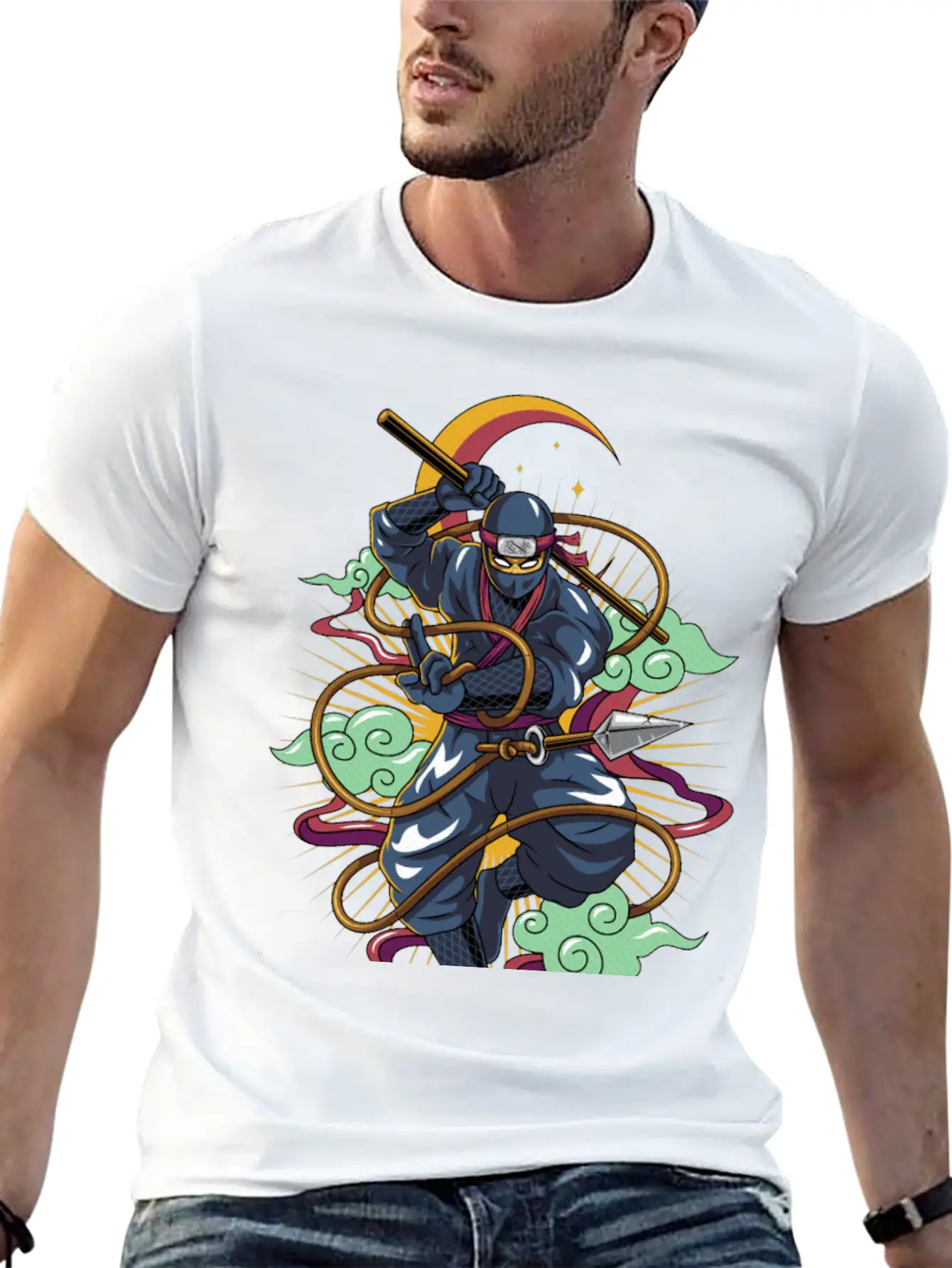 Ninja Cat Breathable Soft Cotton T-Shirt – Timeless Casual Look