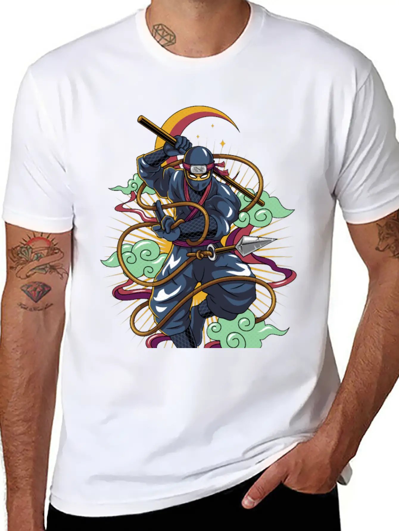 Ninja Cat Breathable Soft Cotton T-Shirt – Timeless Casual Look